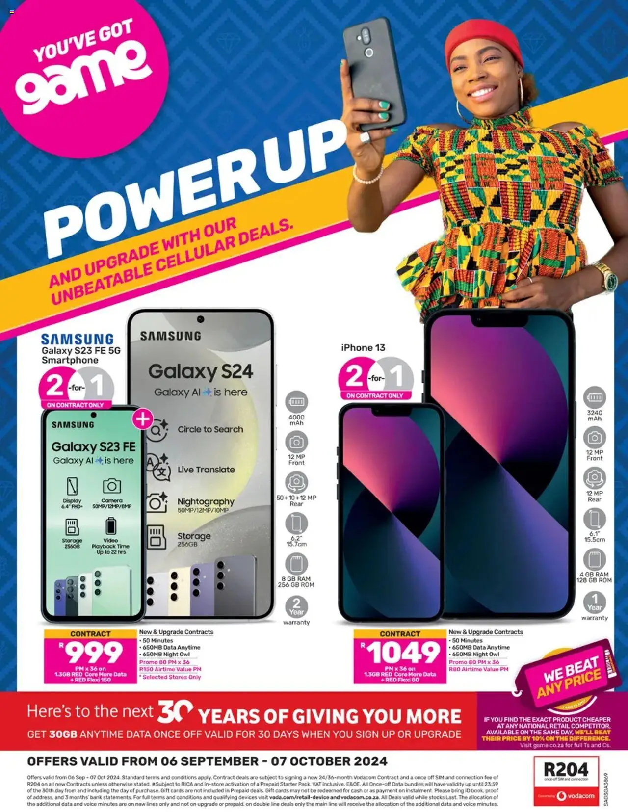  Game Game Cellular : Vodacom (06/09/2024) - special deals - Page 1 - Camera, Game, Smartphone