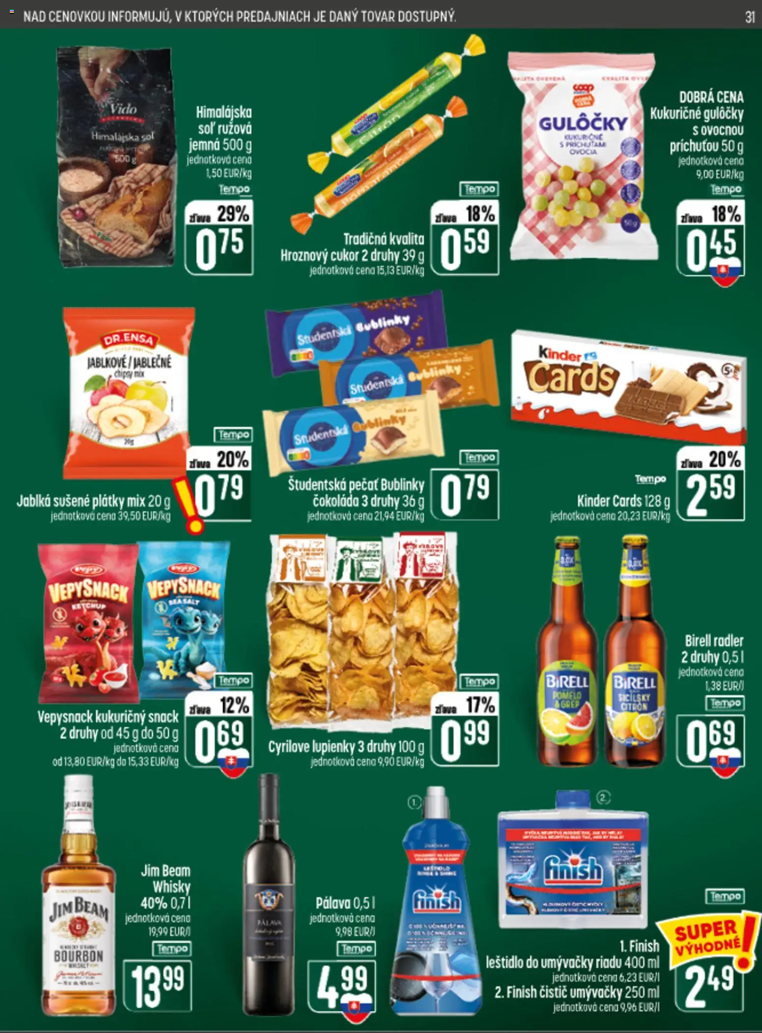 Náhľad COOP Jednota letáku platného od 10.09.2026 - Čokoláda, Kinder, Soľ, Pomelo, Bourbon, Birell, Študentská pečať, Hroznový cukor