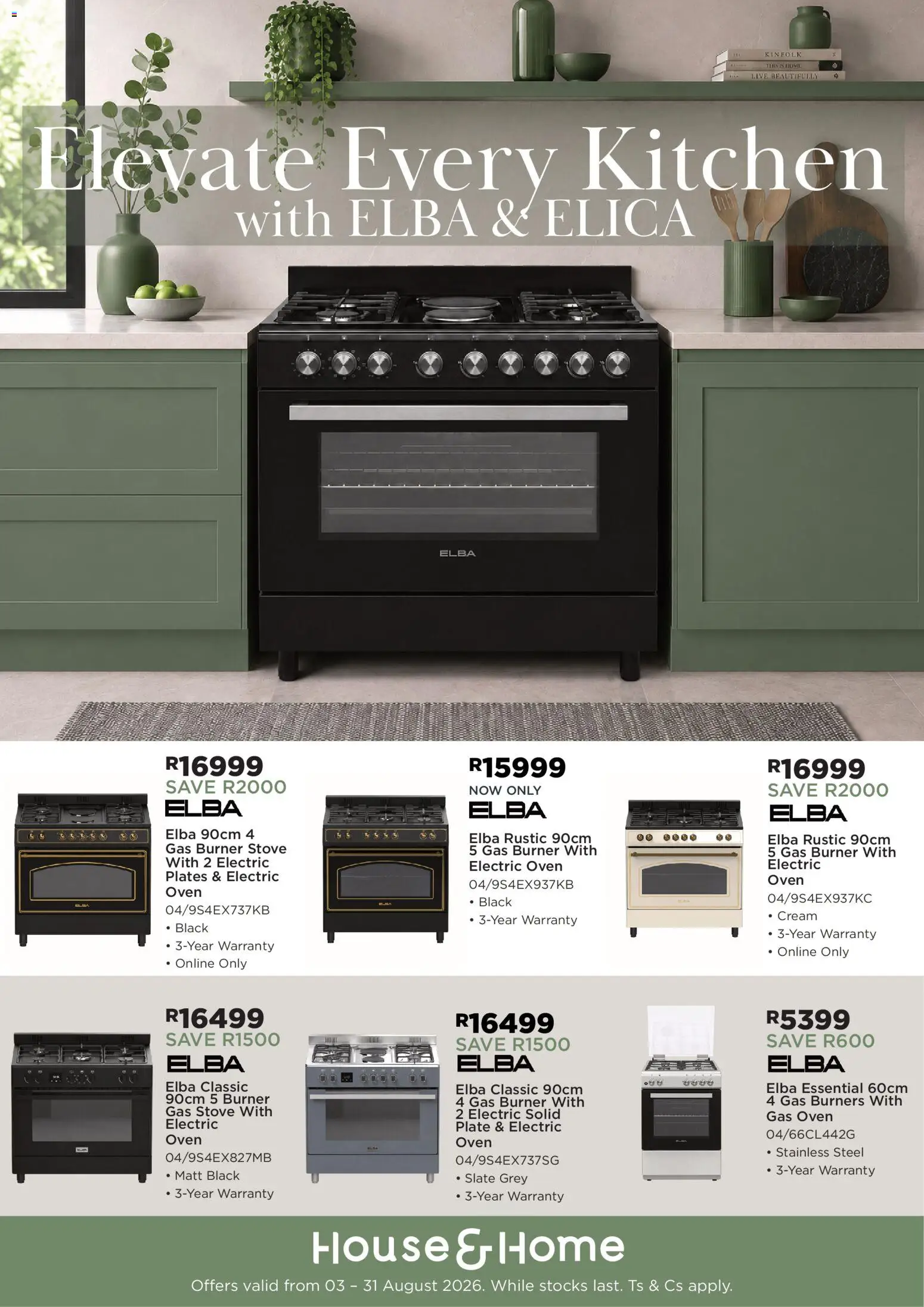 Preview of House and Home flyer valid from 03/08/2026 - Gas stove, Stove, Oven, Cream, Plate