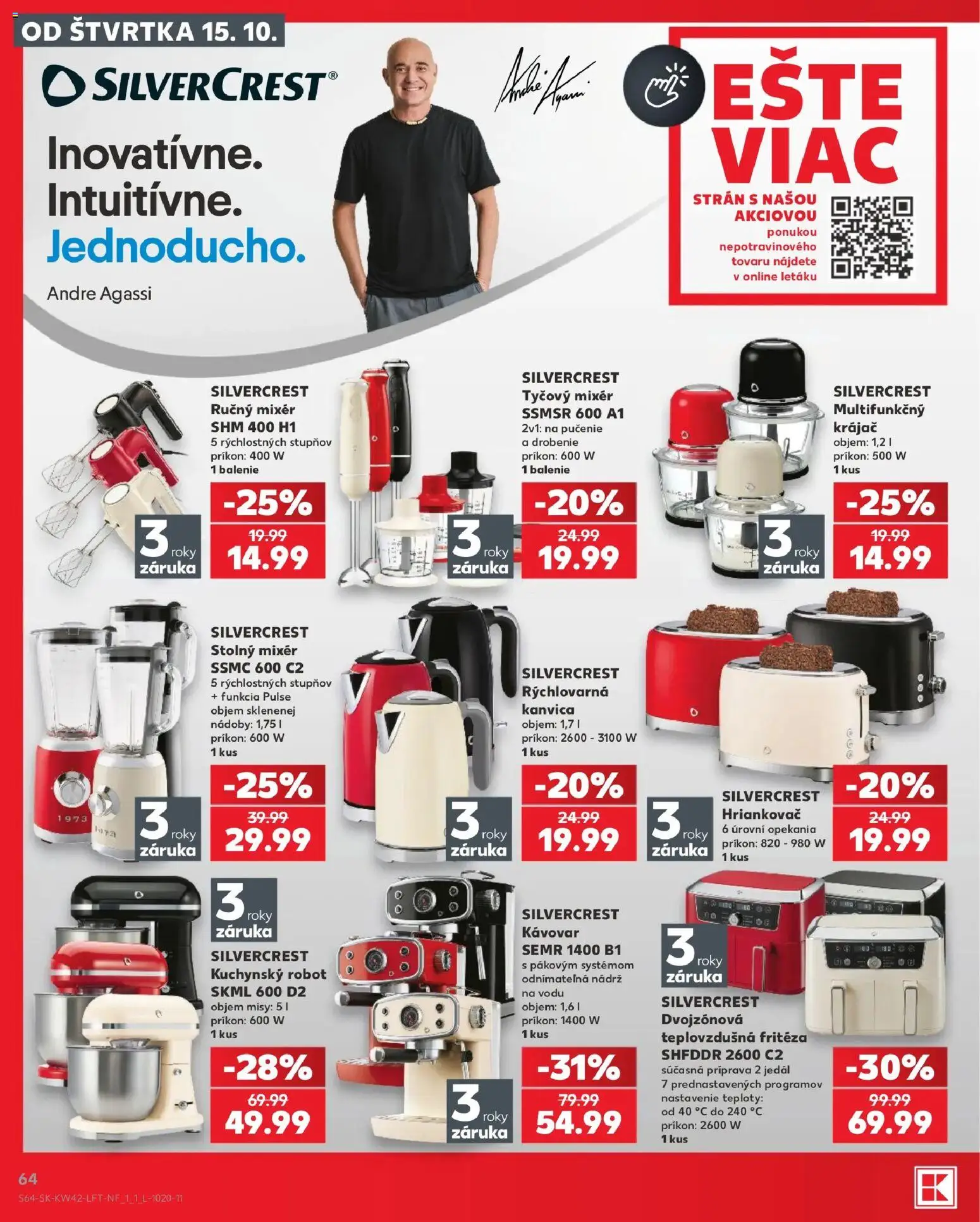 Náhľad Kaufland letáku platného od 15.10.2026 - Teplovzdušná frítéza, Kávovar, Robot, Kanvica, Tyčový mixér, Mixér, Fritéza, Krájač