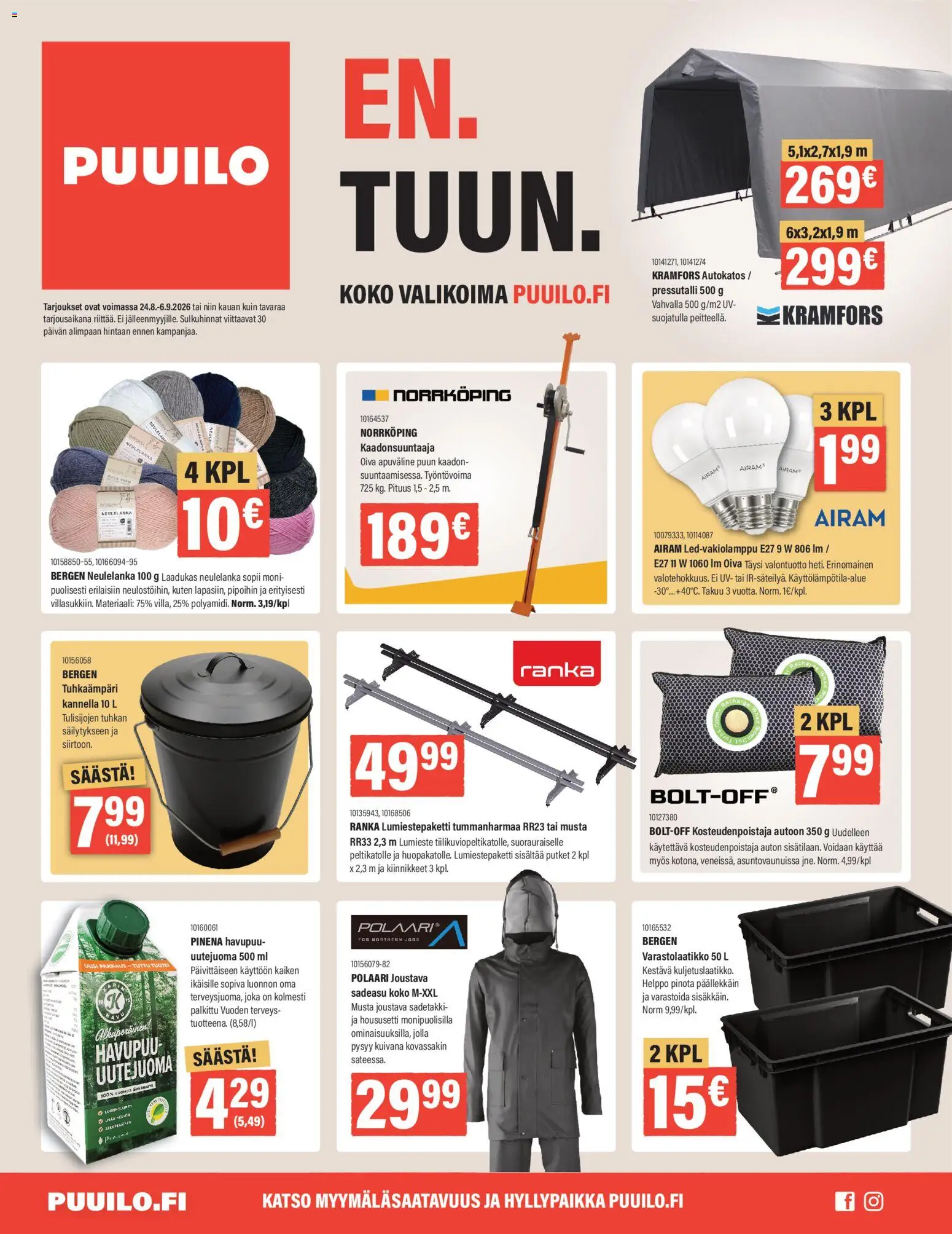 Kaupan Puuilo Puuilo tarjoukset esikatselu, voimassa 24/08/2026