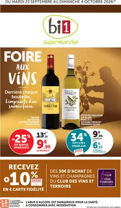 Prévisualisation de bi1 Foire aux vins supermarché du magasin bi1 formulaire valide 22/09/2026