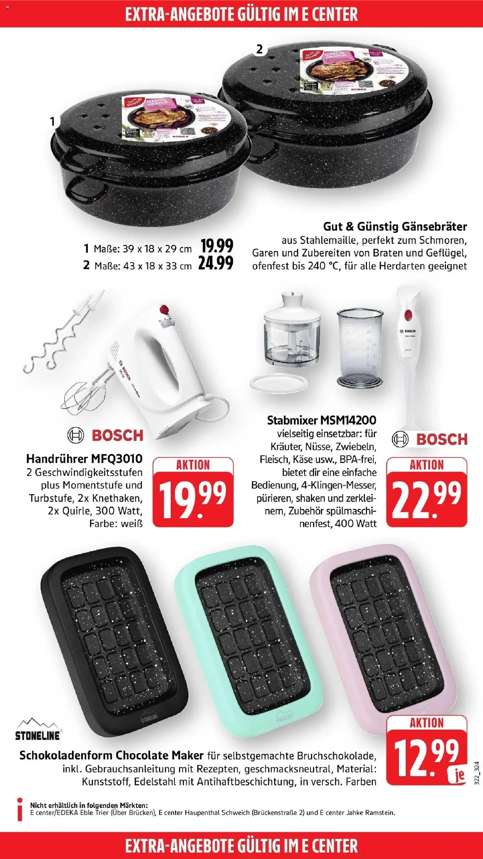 Vorschau von dem Prospekt des Geschäftes Edeka, gültig ab dem 26.10.2026 - Bosch, Käse, Stabmixer