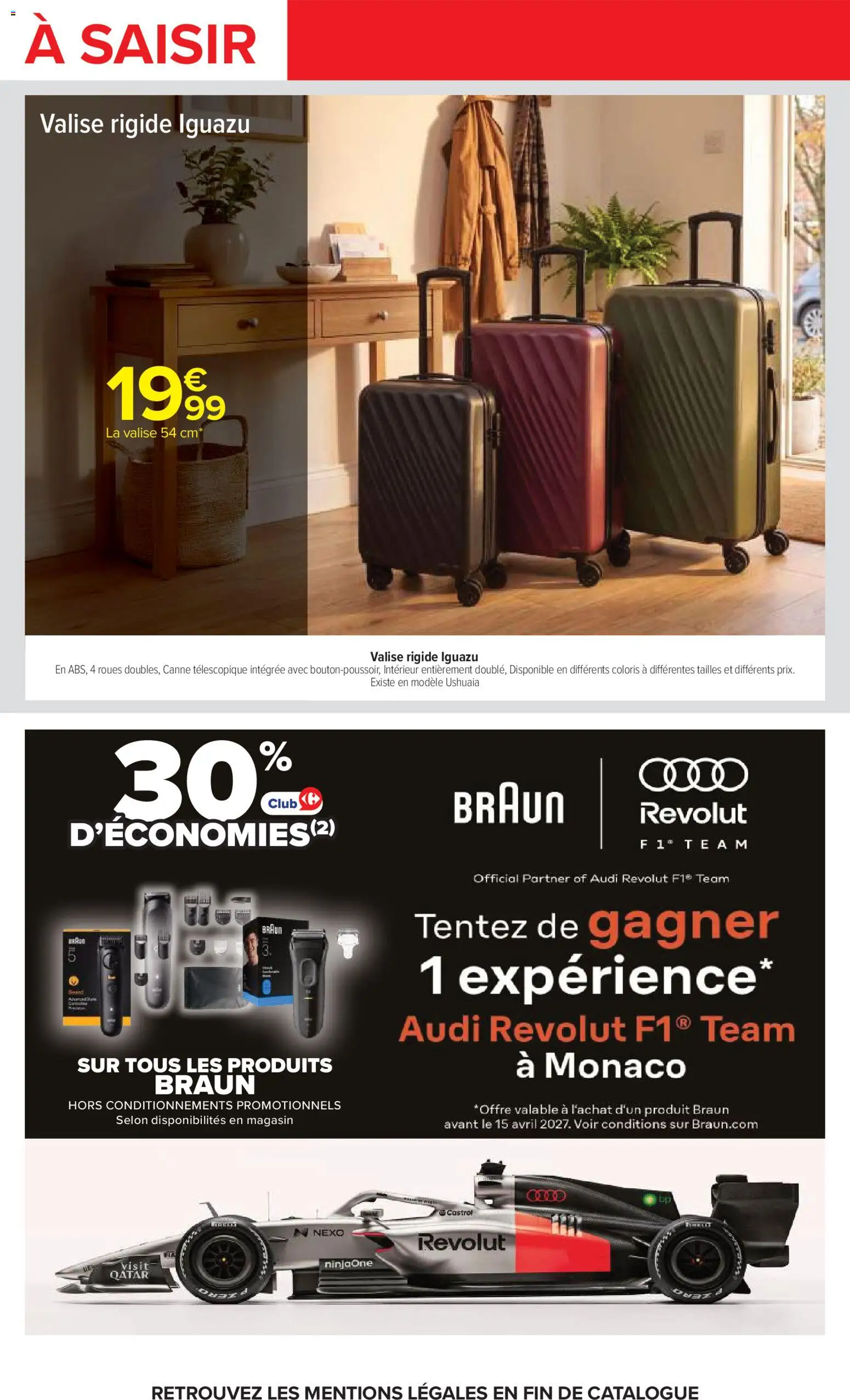 Prévisualisation de Carrefour Vos promos du quotidien du magasin Carrefour formulaire valide 27/10/2026 - Valise, Valise rigide