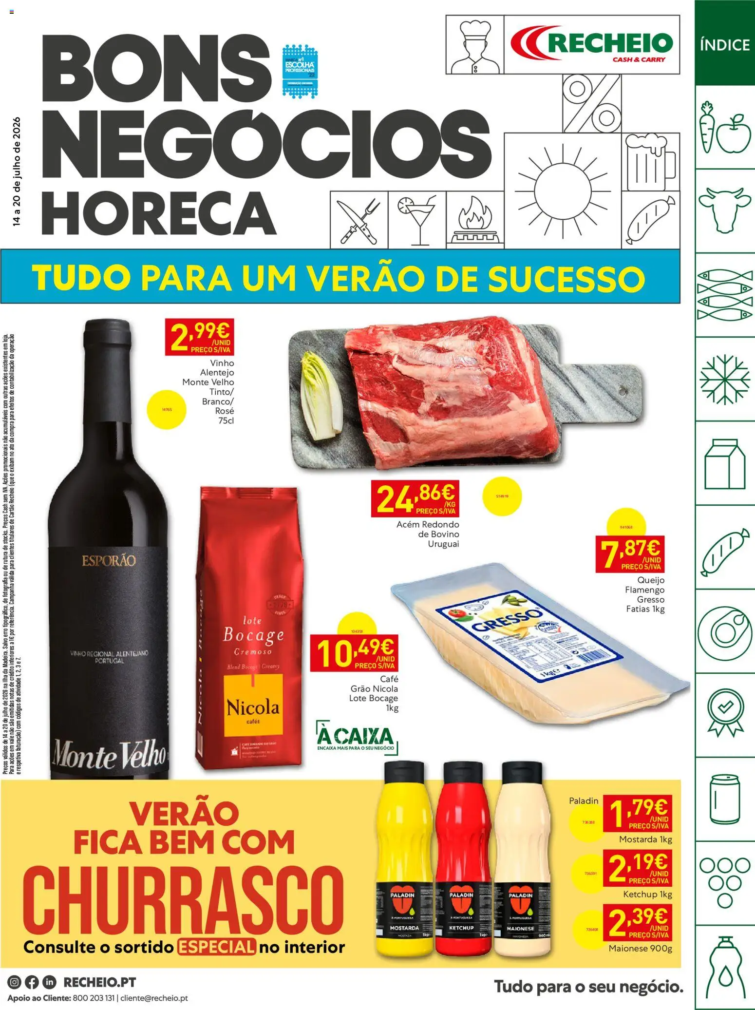 Pré-visualização do folheto da loja Recheio válida a partir de 14/07/2026 - Café, Caixa, Vinho, Queijo, Maionese, Ketchup, Mostarda
