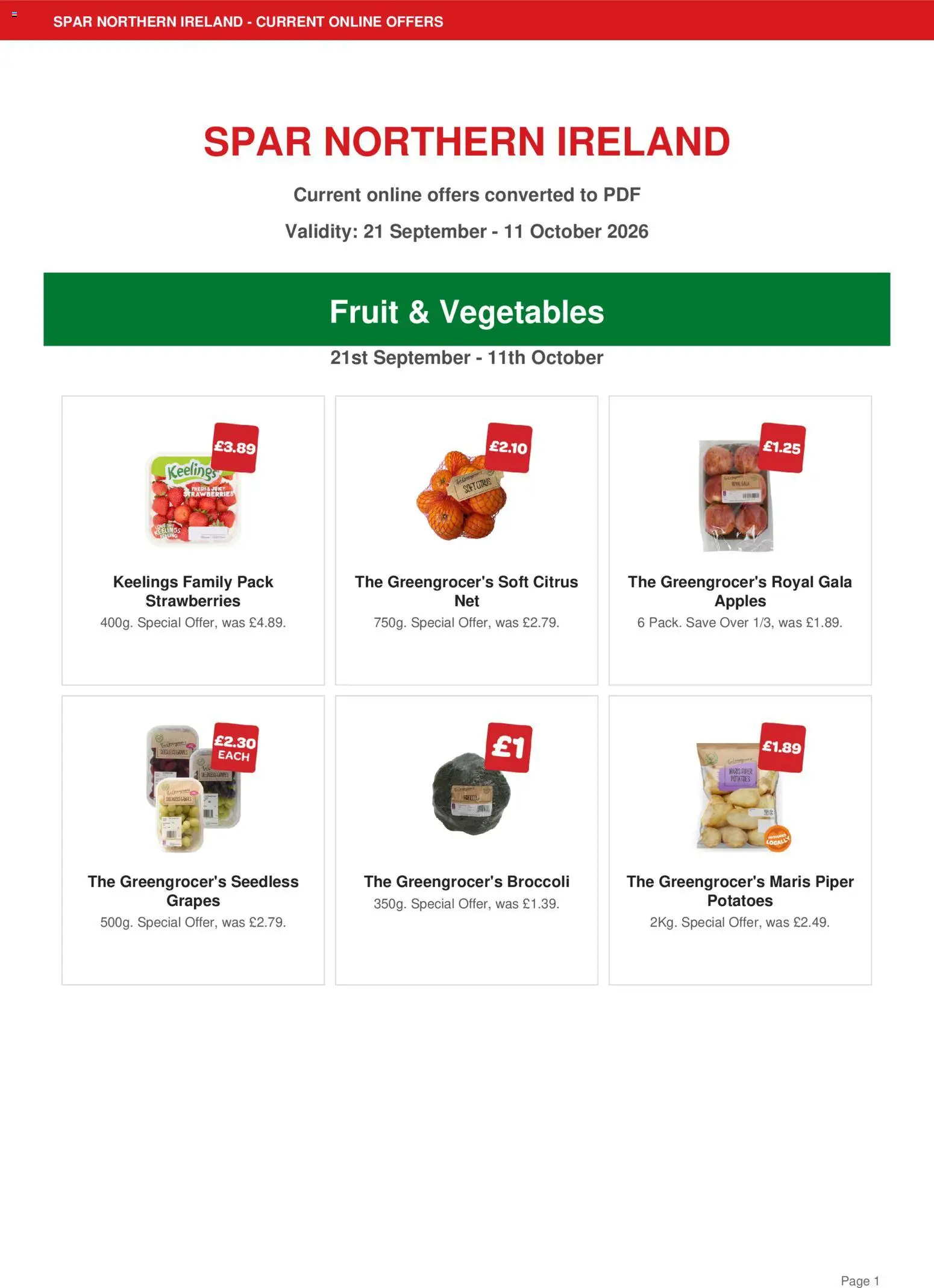 Preview of Spar Spar - Offers valid from 21/09/2026