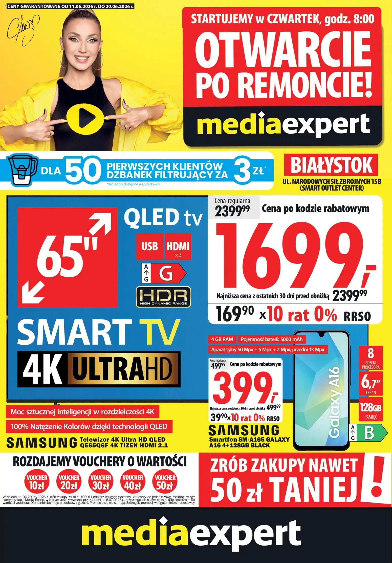 Pogląd gazetki "Mediaexpert promocje - Otwarcie po remoncie Białystok" ze sklepu Mediaexpert ważnej od 11.06.2026