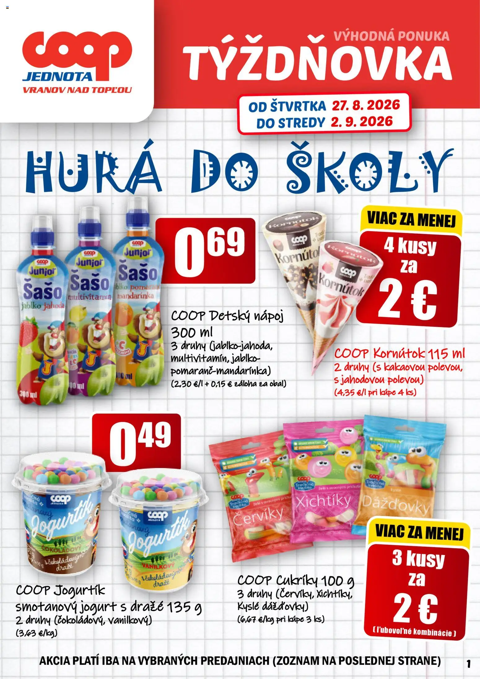 Náhľad COOP Jednota letáku platného od 27.08.2026