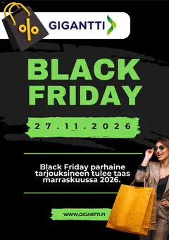Kaupan Gigantti Gigantti Black Friday -ennakkoilmoitus esikatselu, voimassa 12/10/2026