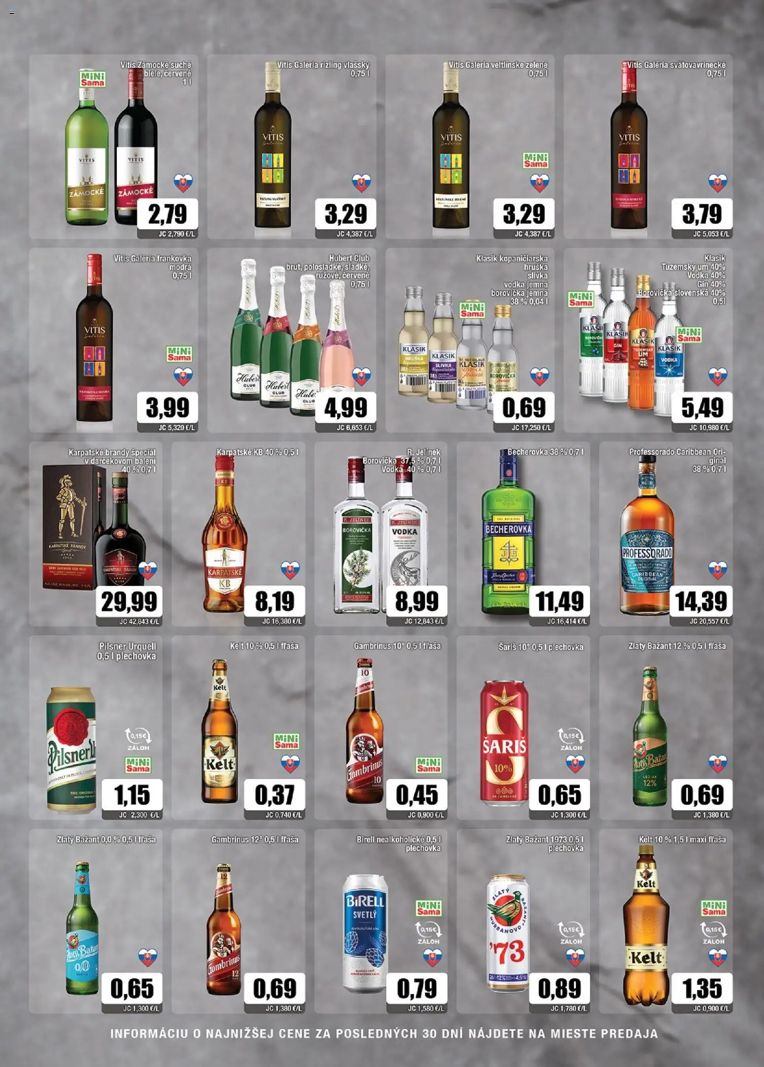 Náhľad Sama letáku platného od 02.10.2026 - Pilsner Urquell, Vodka, Gin, Brandy, Šariš, Gambrinus, Kelt, Karpatské brandy