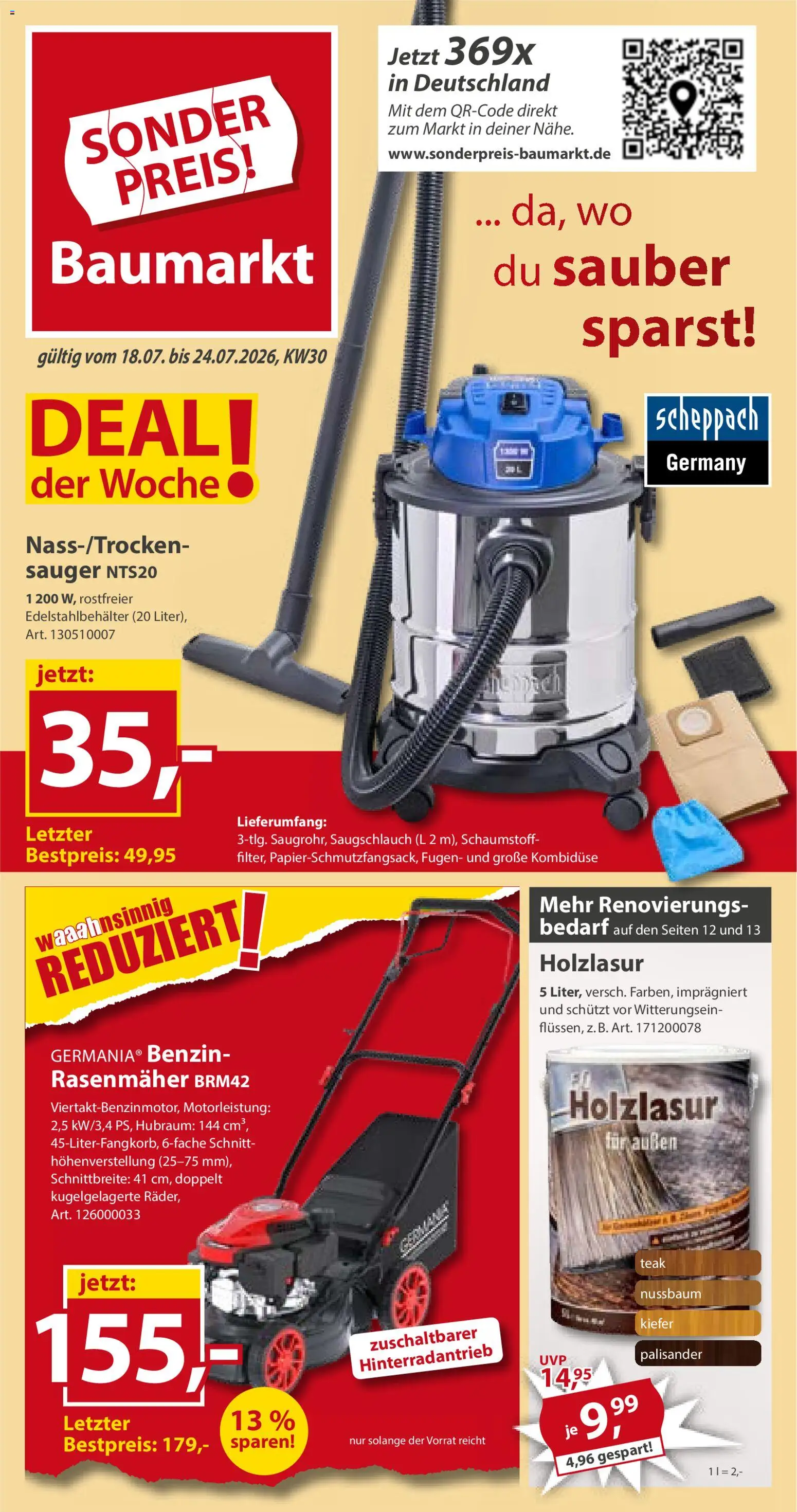 Vorschau von dem Prospekt des Geschäftes Sonderpreis Baumarkt, gültig ab dem 18.07.2026