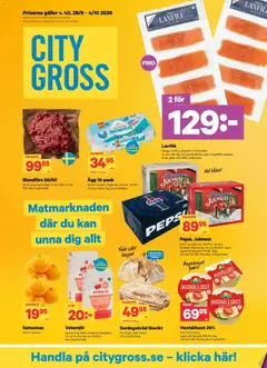 Förhandsgranska reklamblad City Gross erbjudanden från butik City Gross gäller från 28/09/2026