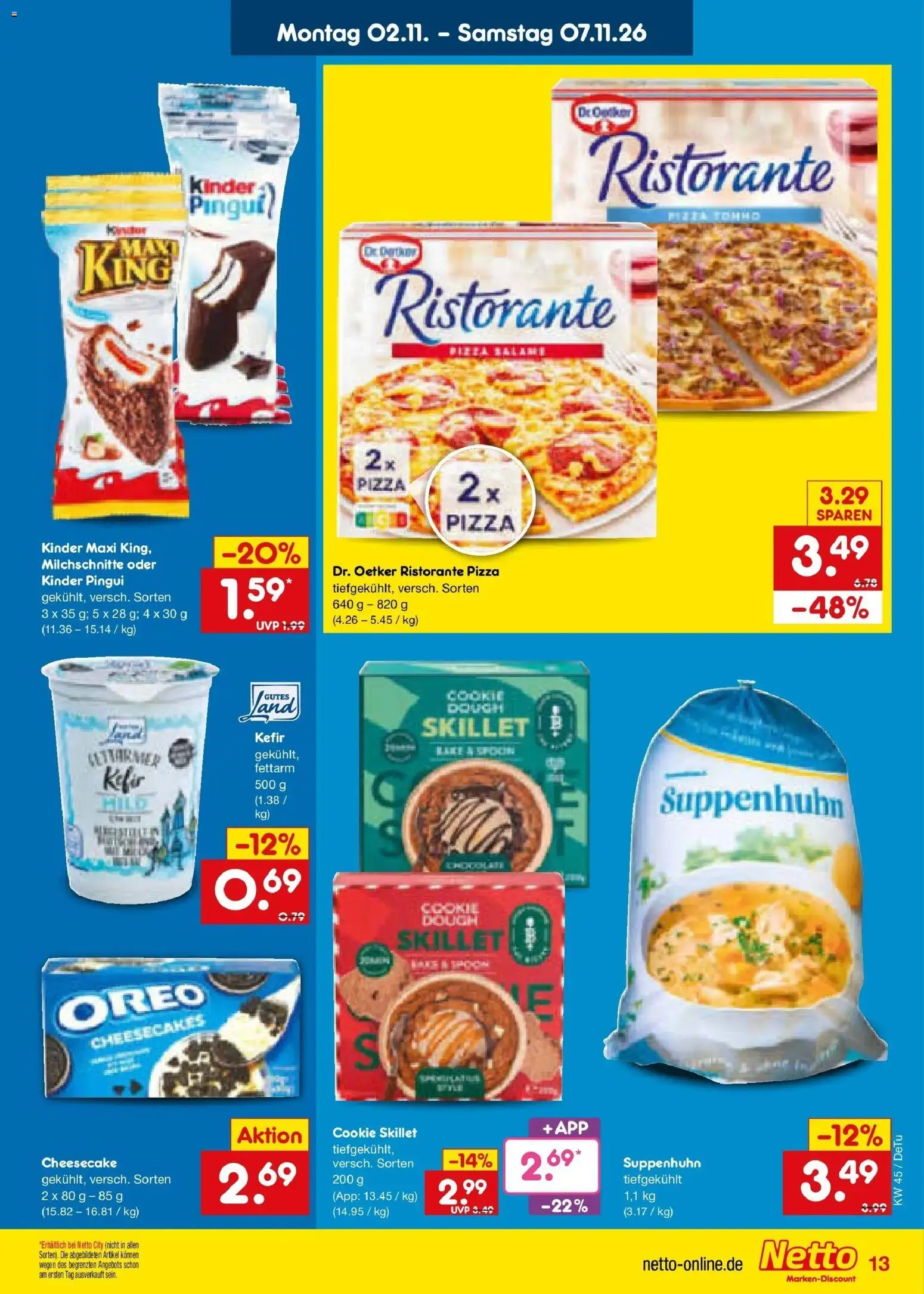 Vorschau von dem Prospekt des Geschäftes Netto Marken-Discount, gültig ab dem 02.11.2026 - Pizza, Kefir, Ristorante