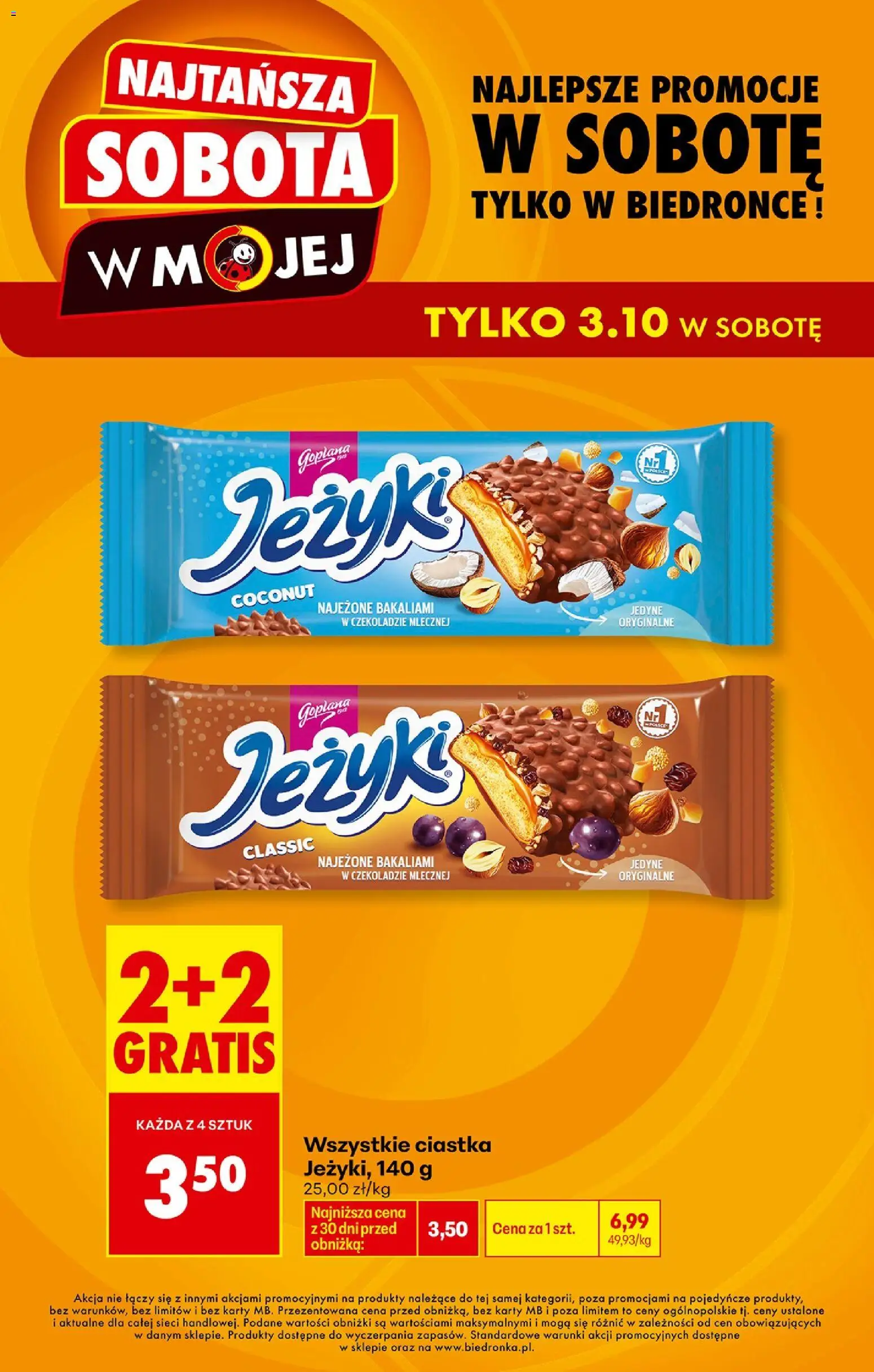 Pogląd gazetki "Biedronka gazetka - Najtańsza sobota" ze sklepu Biedronka ważnej od 03.10.2026 - Ciastka