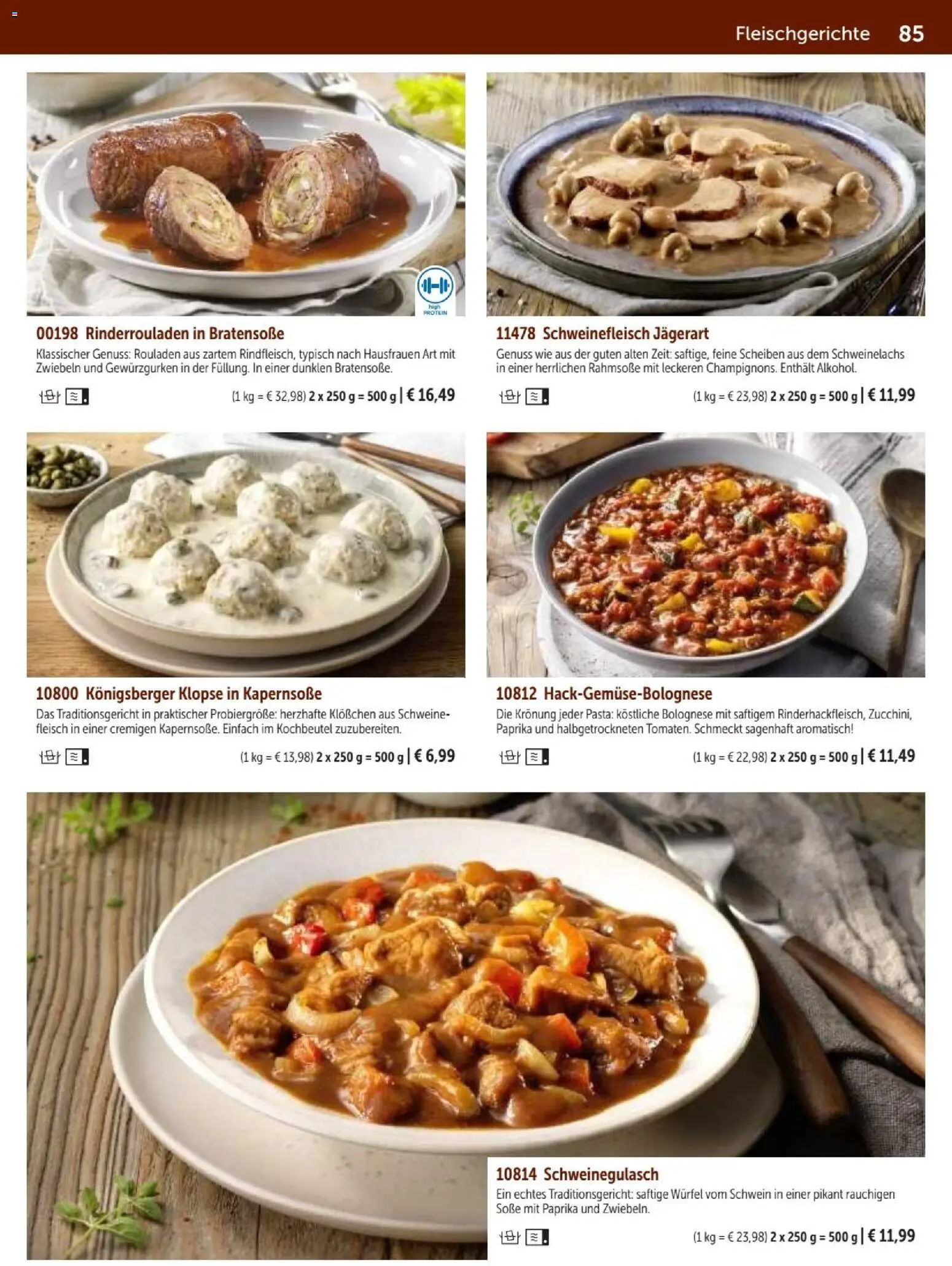 Vorschau von dem Prospekt des Geschäftes Bofrost, gültig ab dem 07.09.2026 - Pasta, Rinderrouladen, Fleisch, Paprika, Soße, Zwiebeln, Schweinefleisch, Schweinegulasch