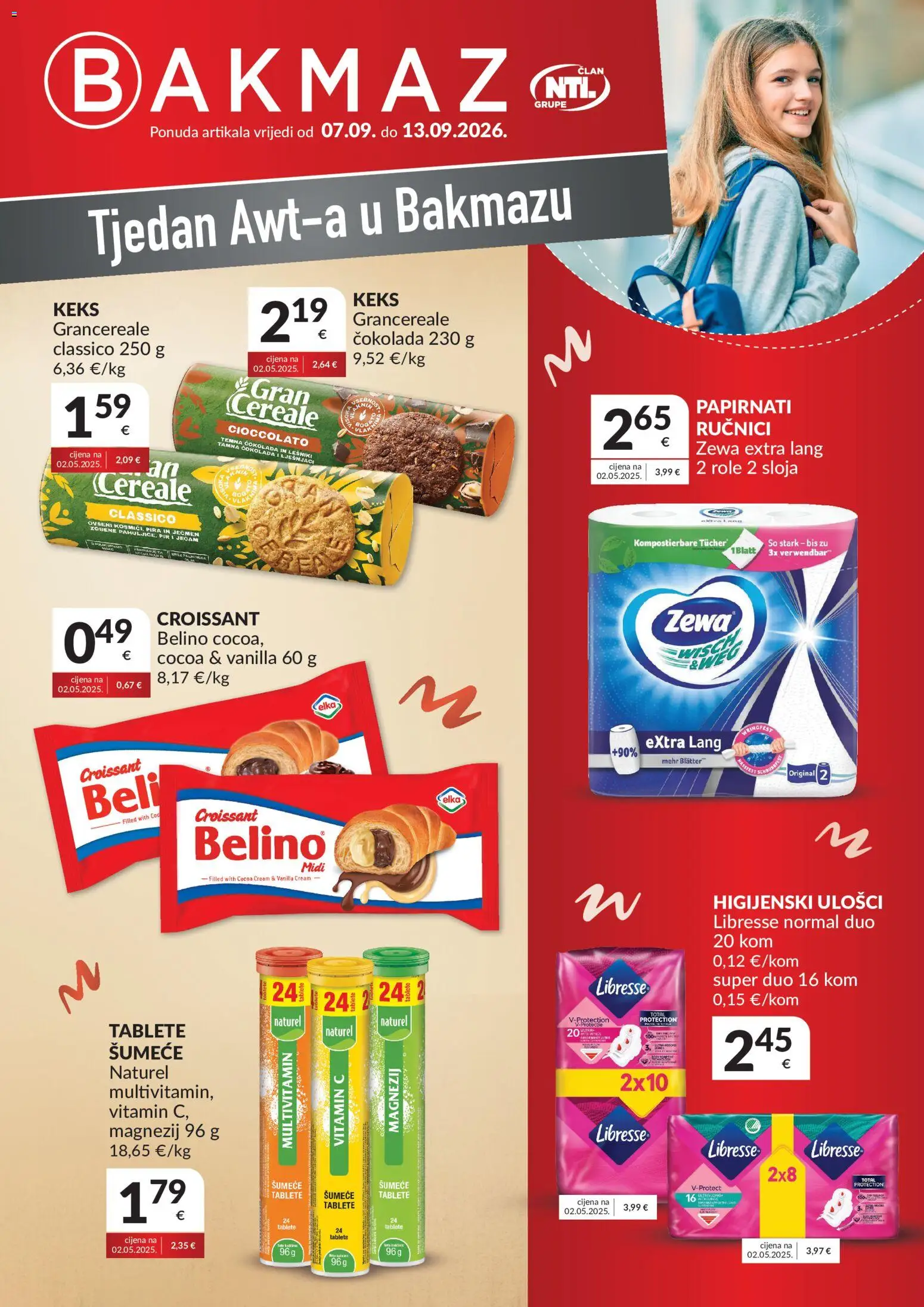 Pregled letka Bakmaz Tjedan Awt-a trgovine Bakmaz vrijedi od 07.09.2026