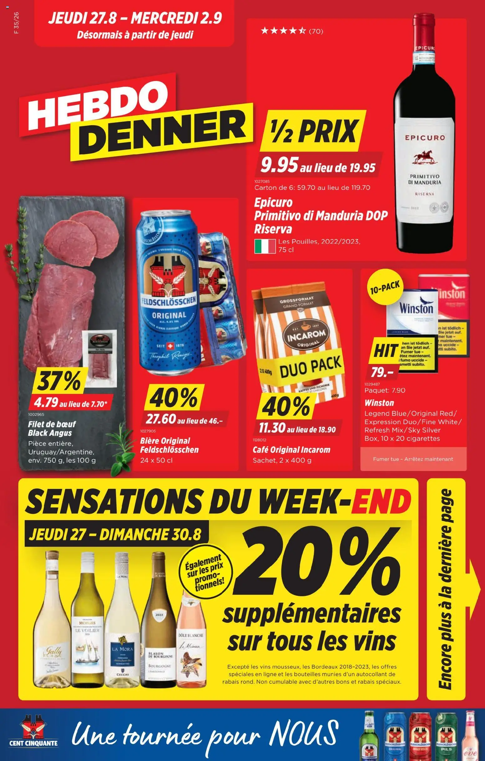 Vorschau des Merkblatts Denner aktionen FR vom Shop Denner gültig von 27.08.2026 bis 02.09.2026