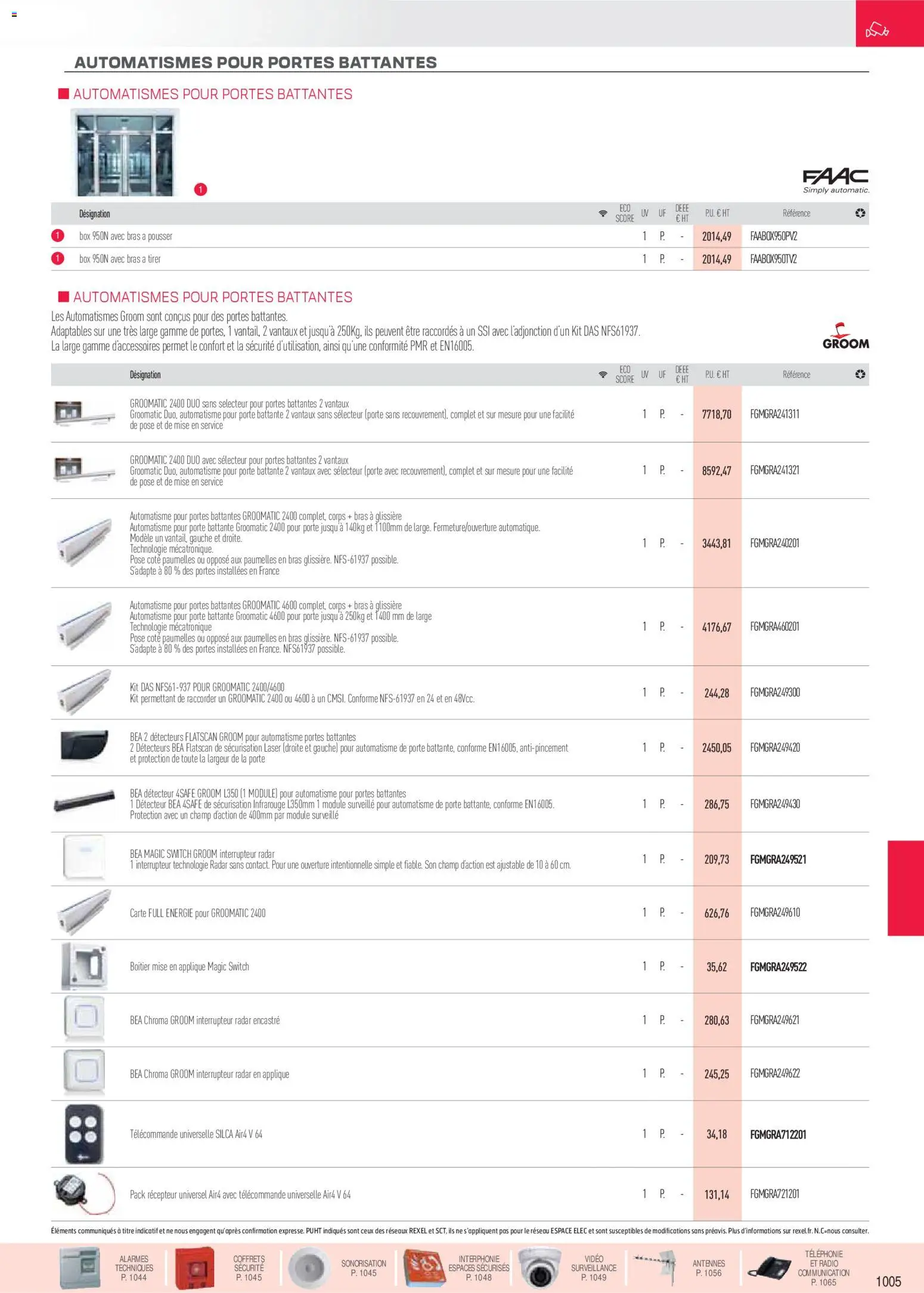 Prévisualisation de Brochure sécurité, communication du magasin Rexel formulaire valide 18/11/2025 - Vidéo, Radio, Porte, Télécommande, Interrupteur, Télécommande universelle, Portes