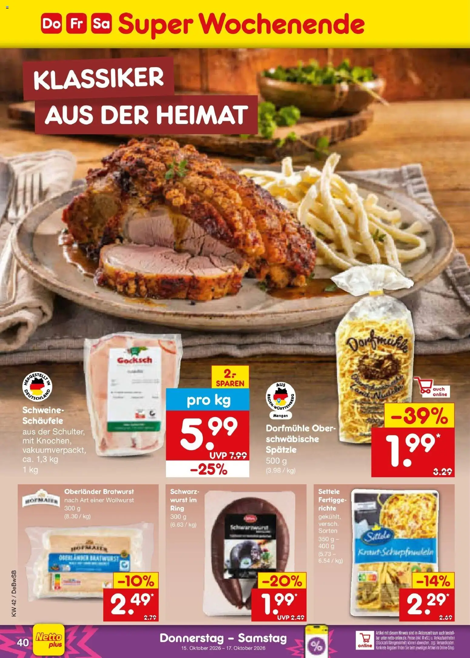 Vorschau von dem Prospekt des Geschäftes Netto Marken-Discount, gültig ab dem 12.10.2026 - Wurst, Bratwurst