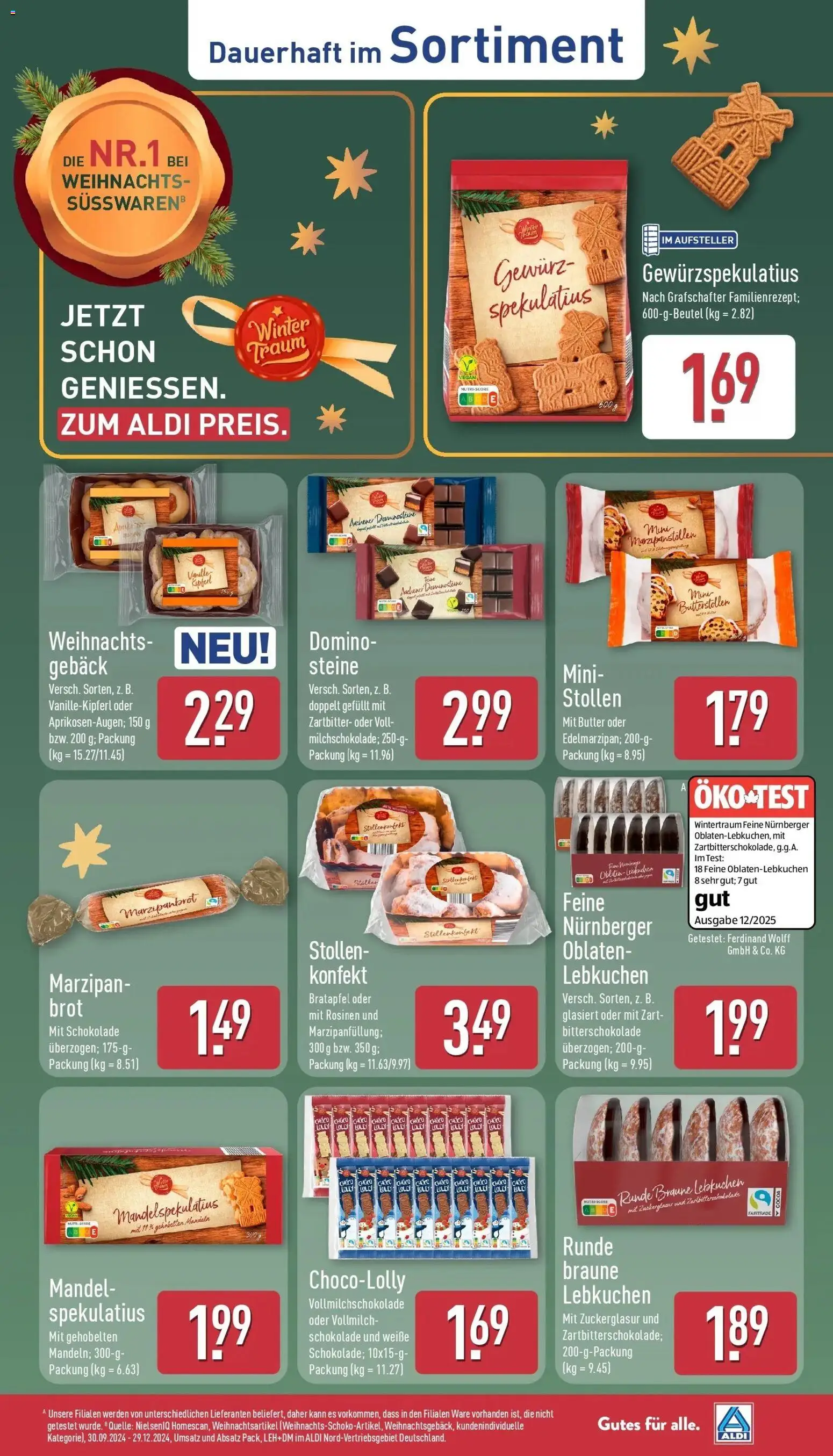 Vorschau von dem Prospekt des Geschäftes Aldi, gültig ab dem 07.09.2026 - Butter, Schokolade, Brot, Mandeln, Vanille, Rosinen