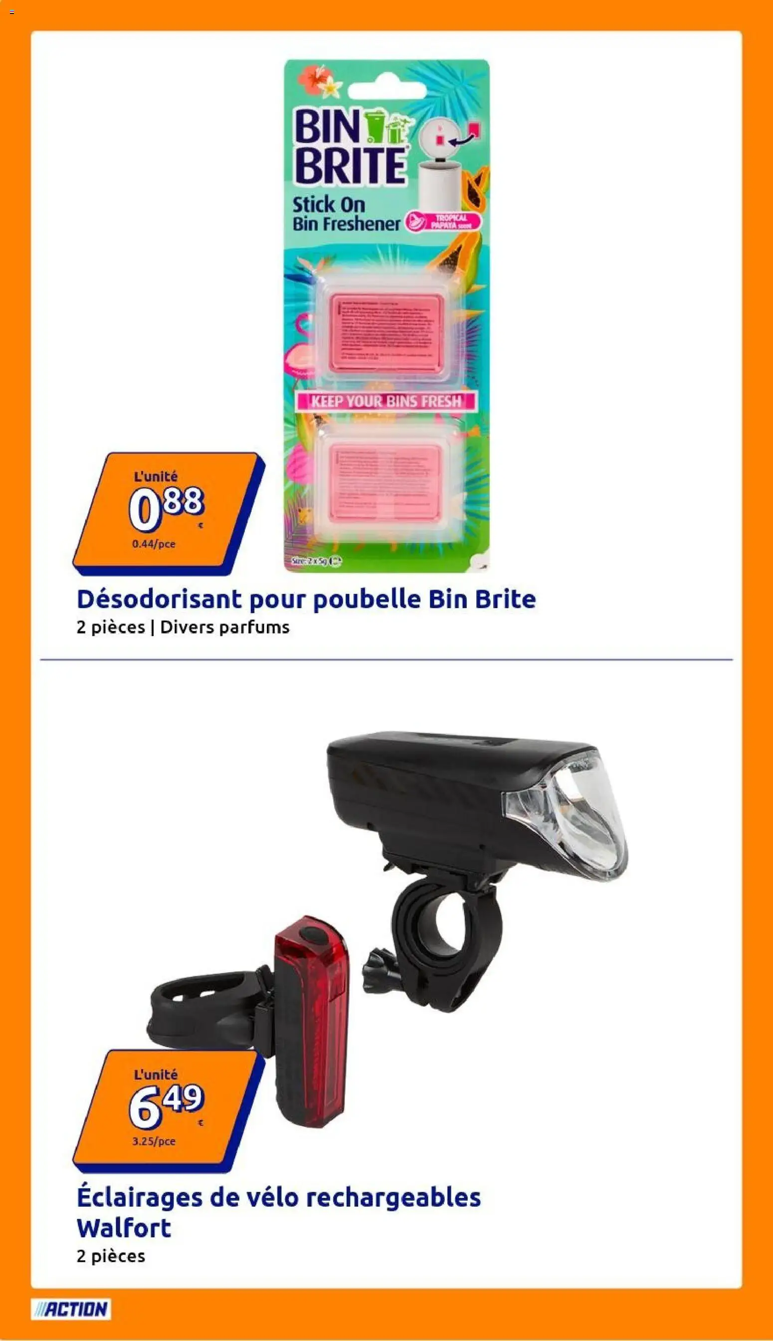 Prévisualisation de Action catalogue du magasin Action formulaire valide 28/10/2026 - Vélo, Parfums, Poubelle, Désodorisant