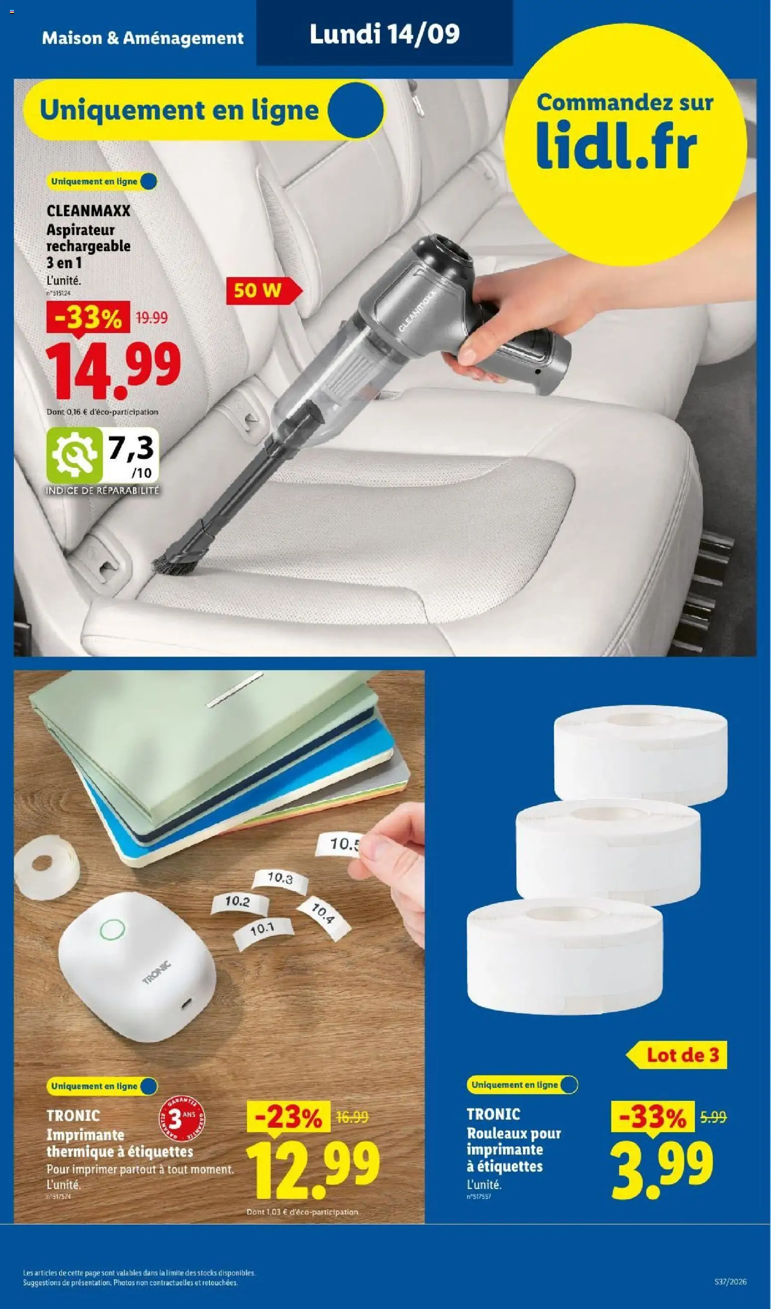 Prévisualisation de LIDL catalogue du magasin LIDL formulaire valide 10/09/2026 - Imprimante, Aspirateur