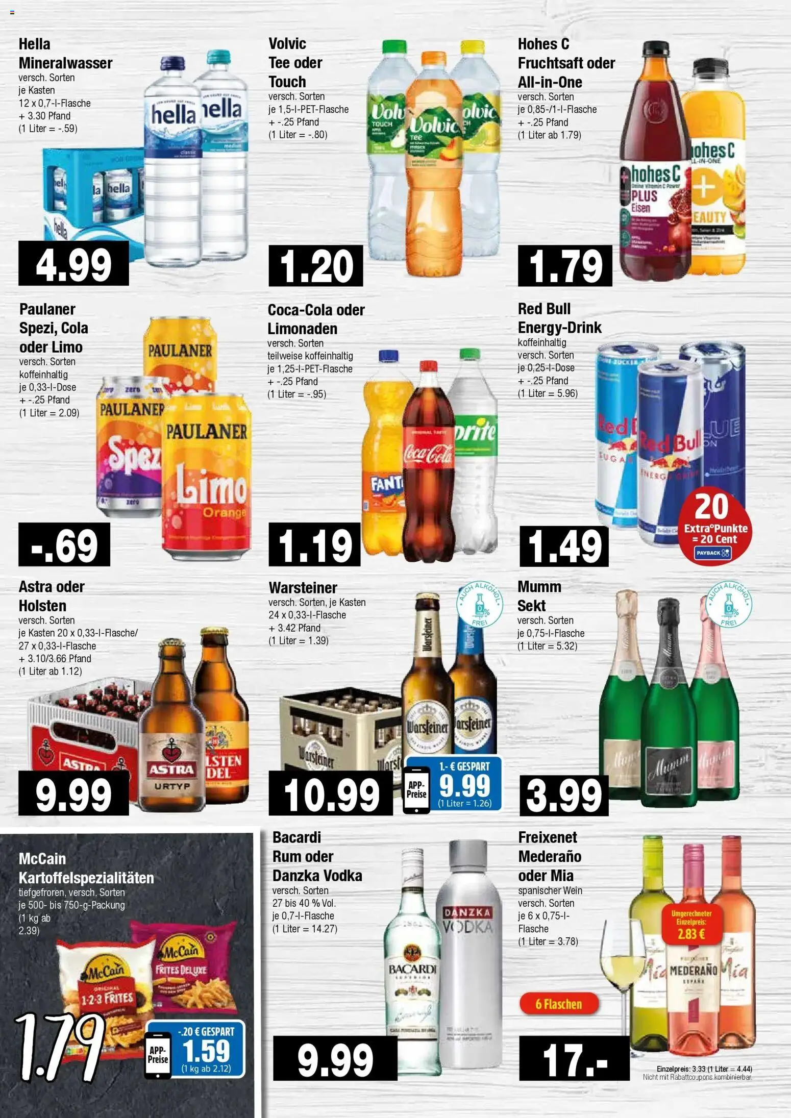 Vorschau von dem Prospekt des Geschäftes Edeka, gültig ab dem 26.10.2026 - Red bull, Coca cola, Wein, Cola, Mineralwasser, Volvic, McCain, Holsten