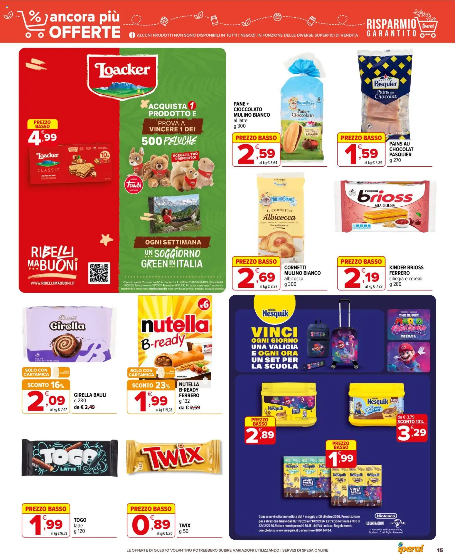 Anteprima dell'opuscolo Iperal volantino Ancora Più Offerte dal negozio Iperal valido da 28/10/2026 - Latte, Valigia, Nutella, Cioccolato, Peluche, Cornetto, Cacao, Basso