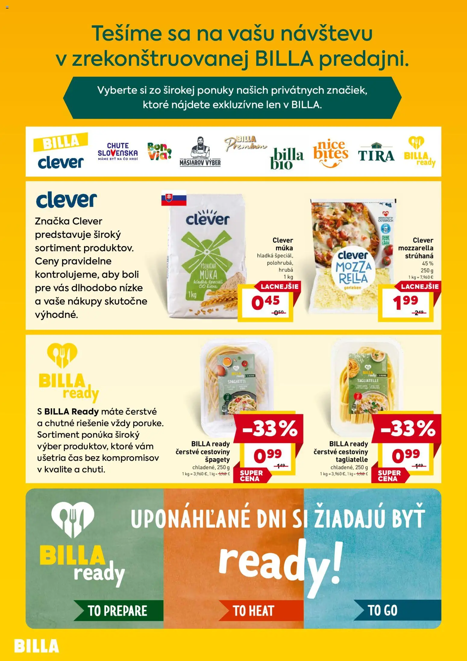 Náhľad Billa letáku platného od 07.10.2026 - Cestoviny, Špagety, Mozzarella, Múka