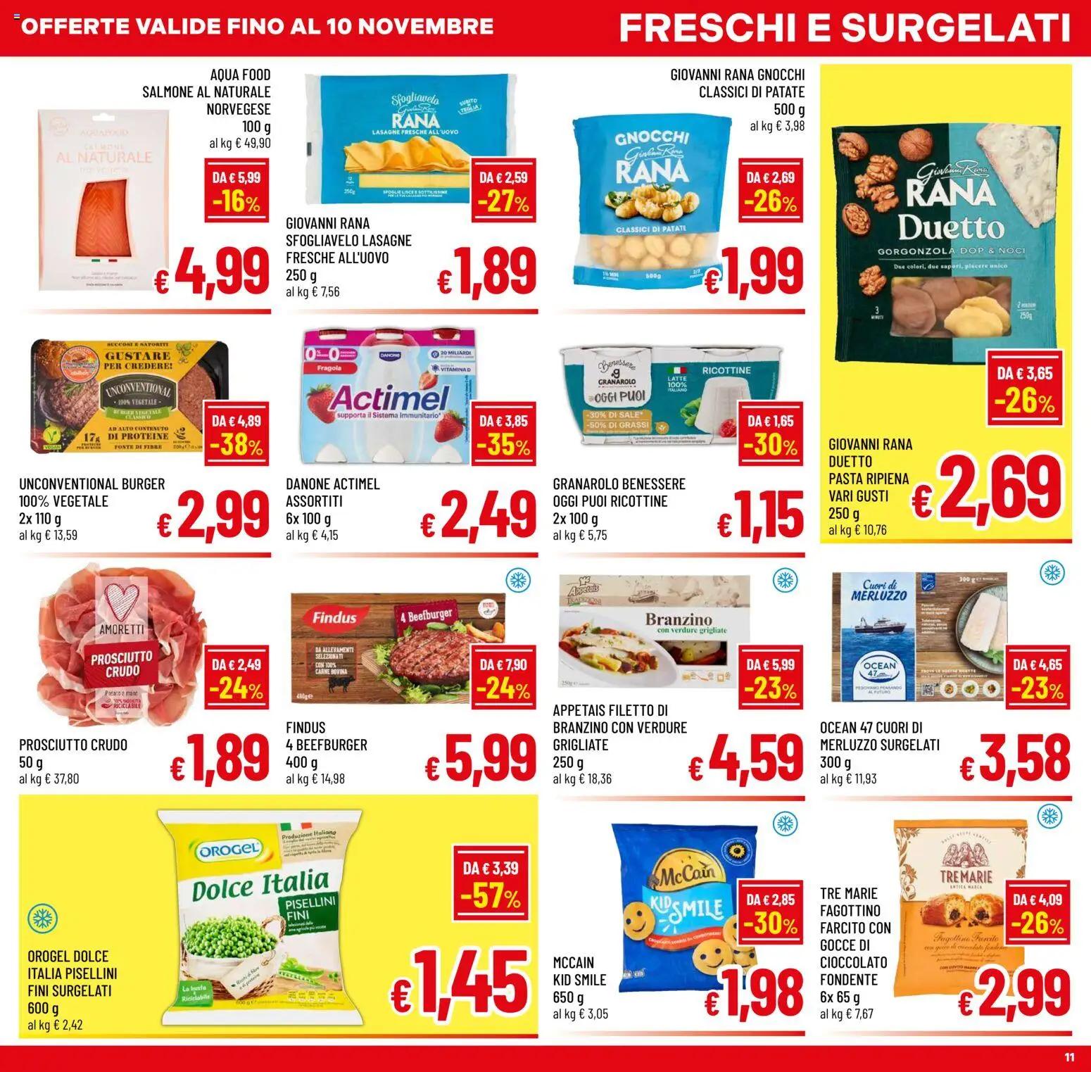 Anteprima dell'opuscolo A&O volantino dal negozio A&O valido da 28/10/2026 - Latte, Noci, Carne, Cioccolato, Merluzzo, Branzino, Prosciutto, Patate