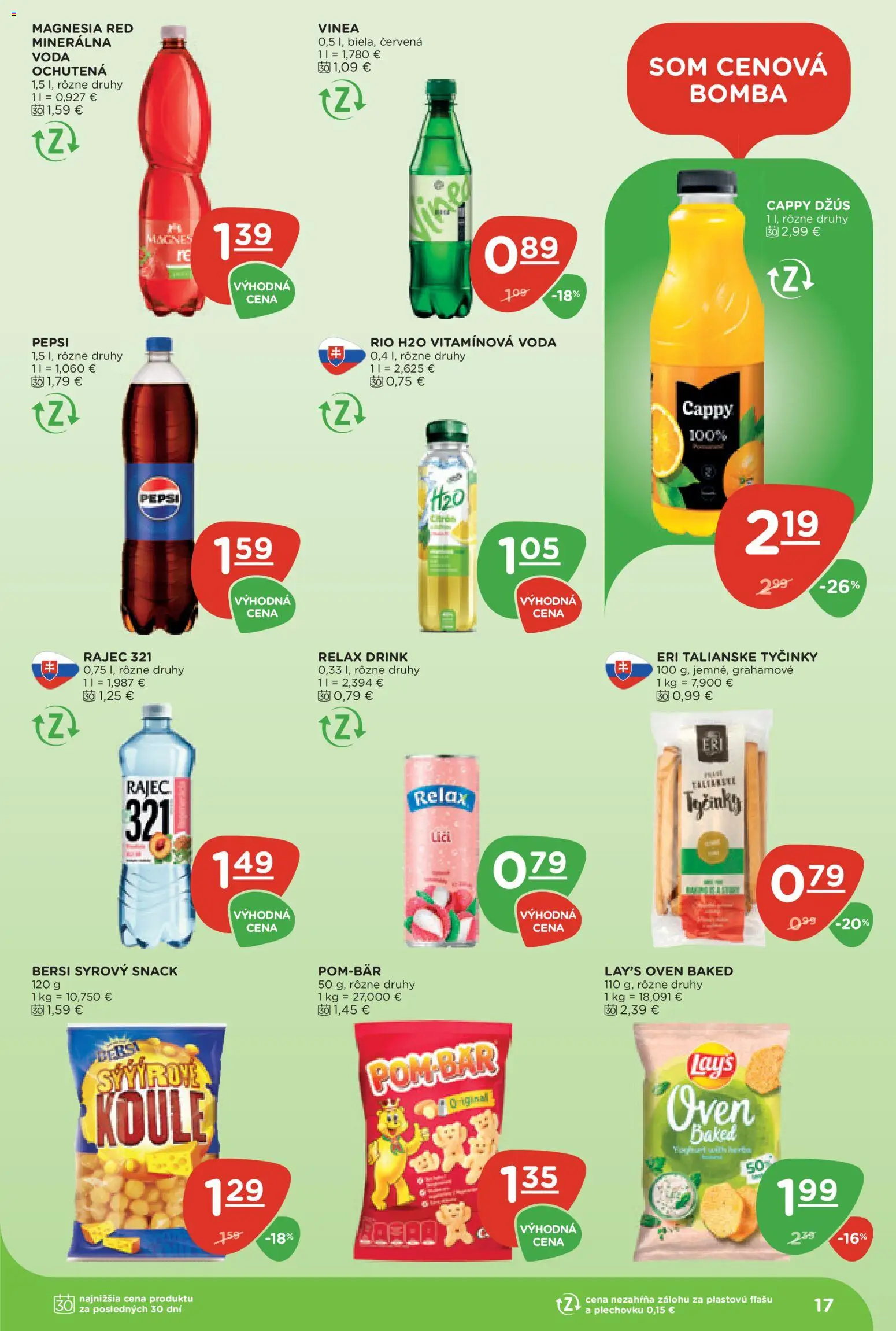 Náhľad Terno letáku platného od 10.09.2026 - Rajec, Voda, Liči, Pepsi, Vinea, Džús, Magnesia