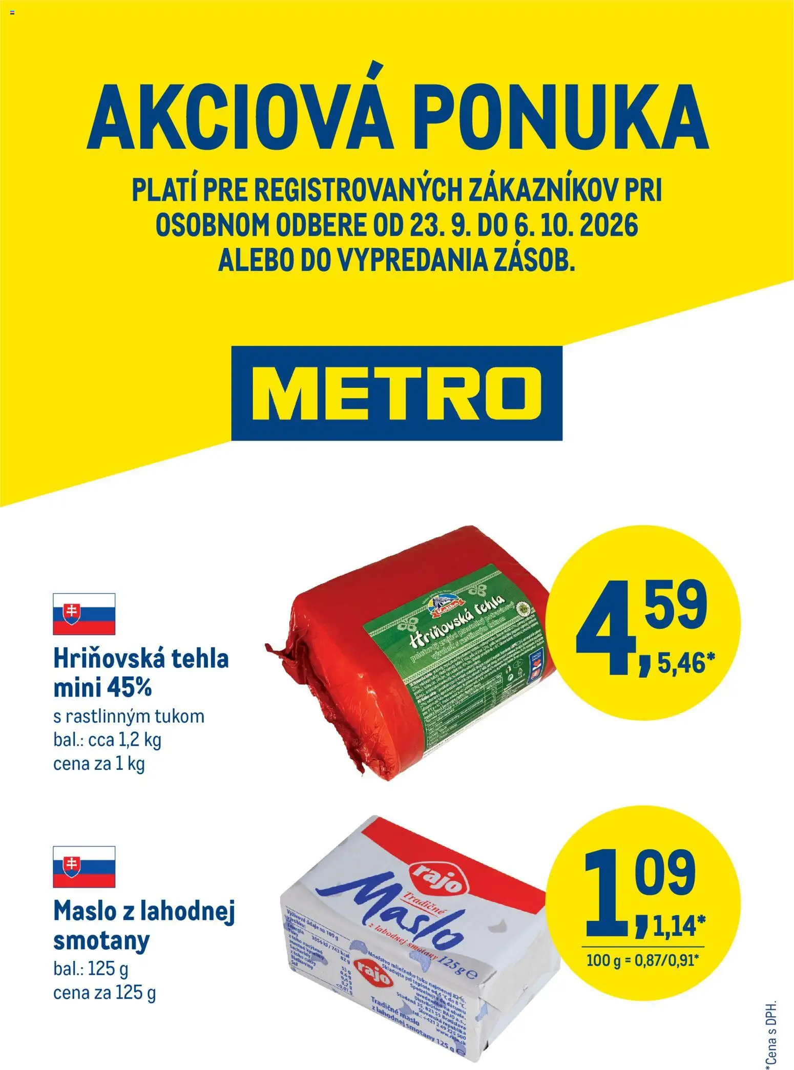 Náhľad Metro letáku platného od 23.09.2026 - Maslo