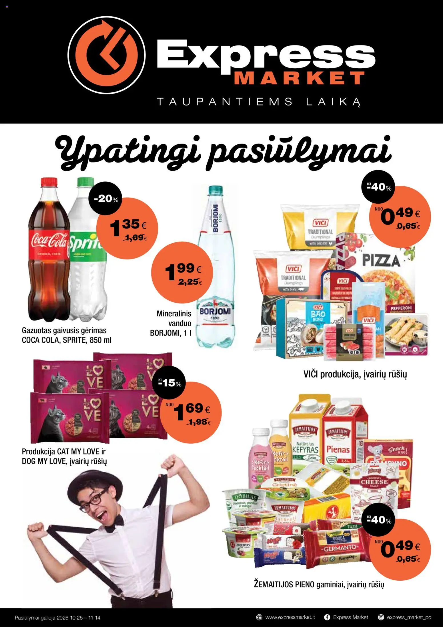 Express market parduotuvės leidinio Express market leidinys galiojančio nuo 2026.10.25 peržiūra - Vanduo, Pienas, Grietinė, Gaivusis gėrimas