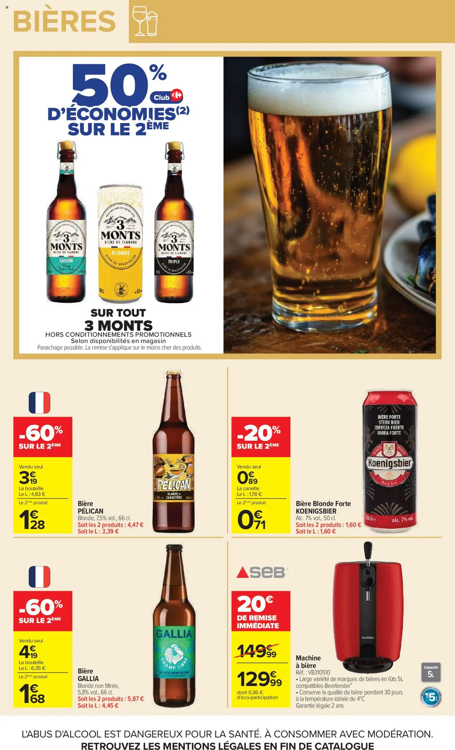 Prévisualisation de Carrefour Vos promos du quotidien du magasin Carrefour formulaire valide 27/10/2026 - Bière, Bouteille, Bière blonde, Biere forte