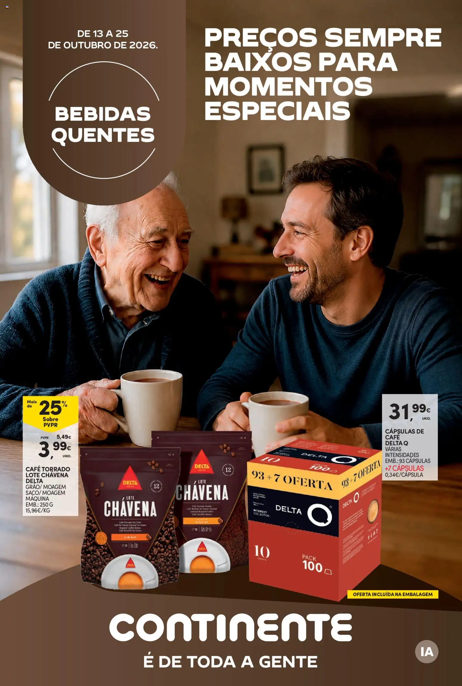 Pré-visualização do folheto da loja Continente válida a partir de 13/10/2026 - Café, Delta q, Bebidas, Saco, Cápsulas, Cápsulas café