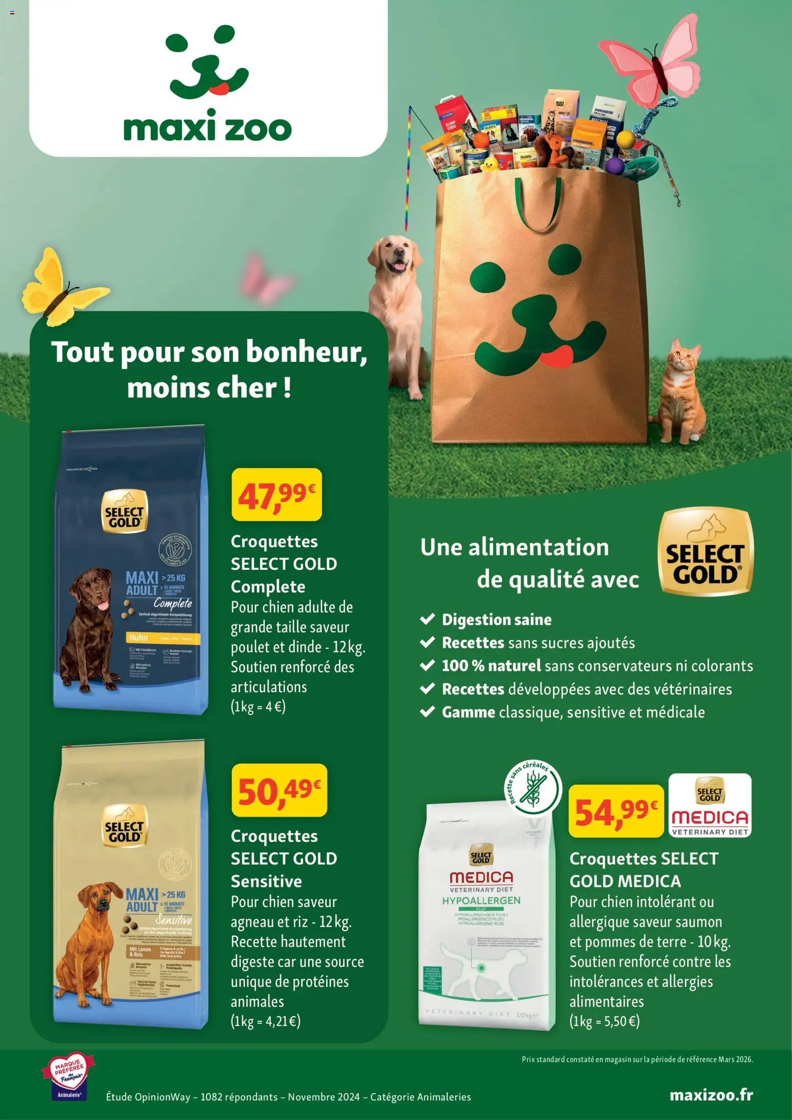 Prévisualisation de Maxi ZOO catalogue du magasin Maxi ZOO formulaire valide 04/03/2026 - Alimentation, Poulet, Saumon, Pommes de terre, Agneau, Dinde, Riz, Croquettes