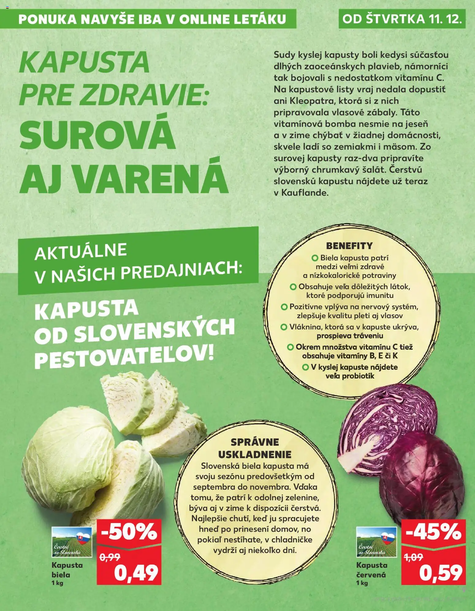 Náhľad Kaufland letáku platného od 11.12.2025 - Kapusta, Kapusta biela, Kapusta červená