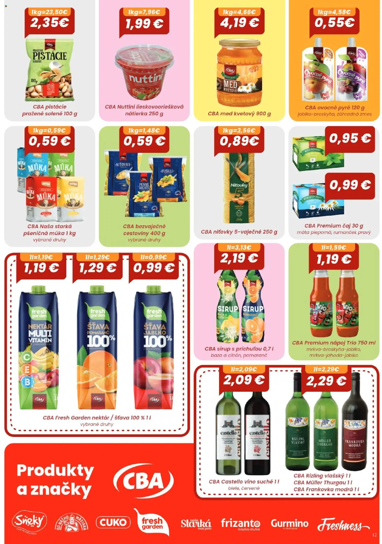 Náhľad KARMEN CBA letáku platného od 03.09.2026 - Čaj, Penne, Sirup, Nátierka, Pistácie, Múka, Pšeničná múka, Šťava