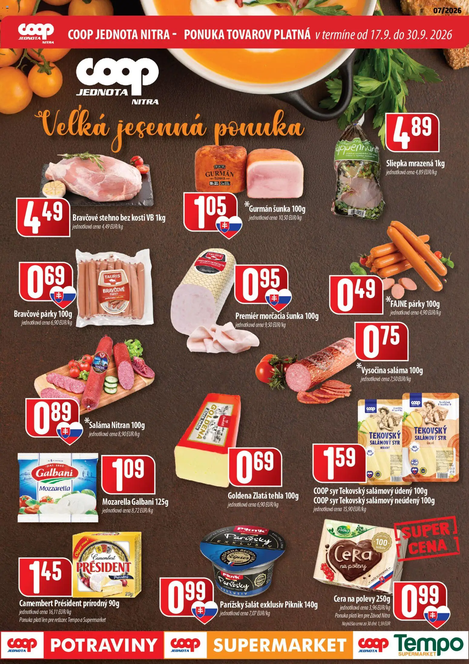 Náhľad COOP Jednota letáku platného od 17.09.2026