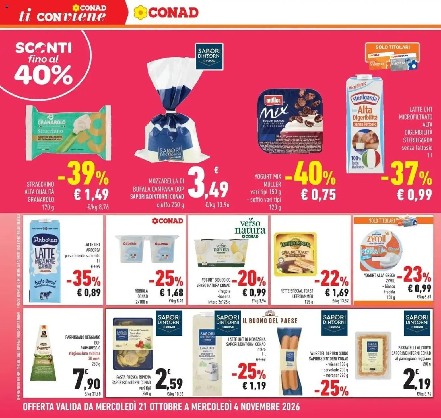Anteprima dell'opuscolo Conad volantino Rio Saliceto dal negozio Conad valido da 21/10/2026
