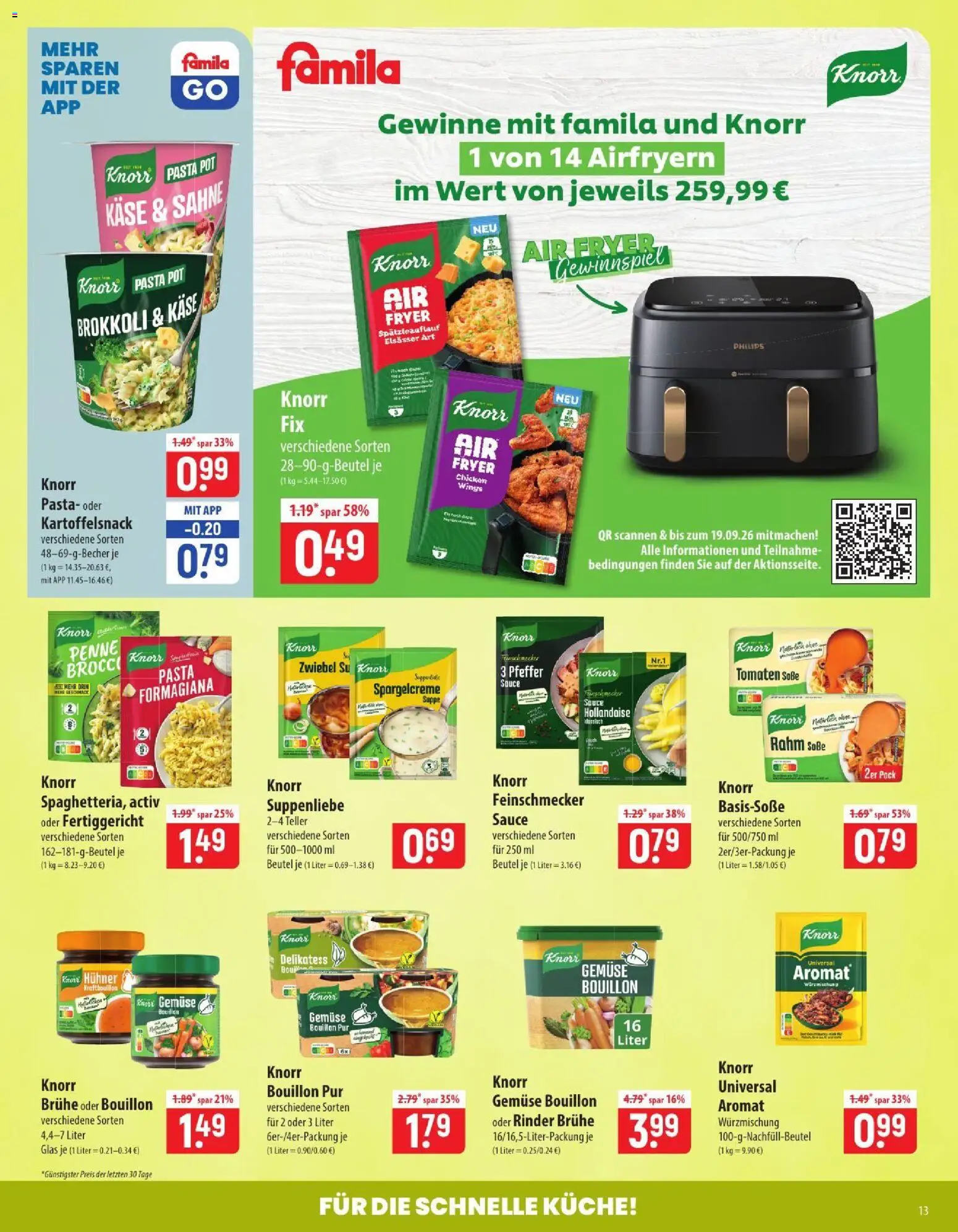 Vorschau von dem Prospekt des Geschäftes Famila, gültig ab dem 07.09.2026 - Philips, Küche, Käse, Gemüse, Sahne, Tomaten, Soße, Pfeffer