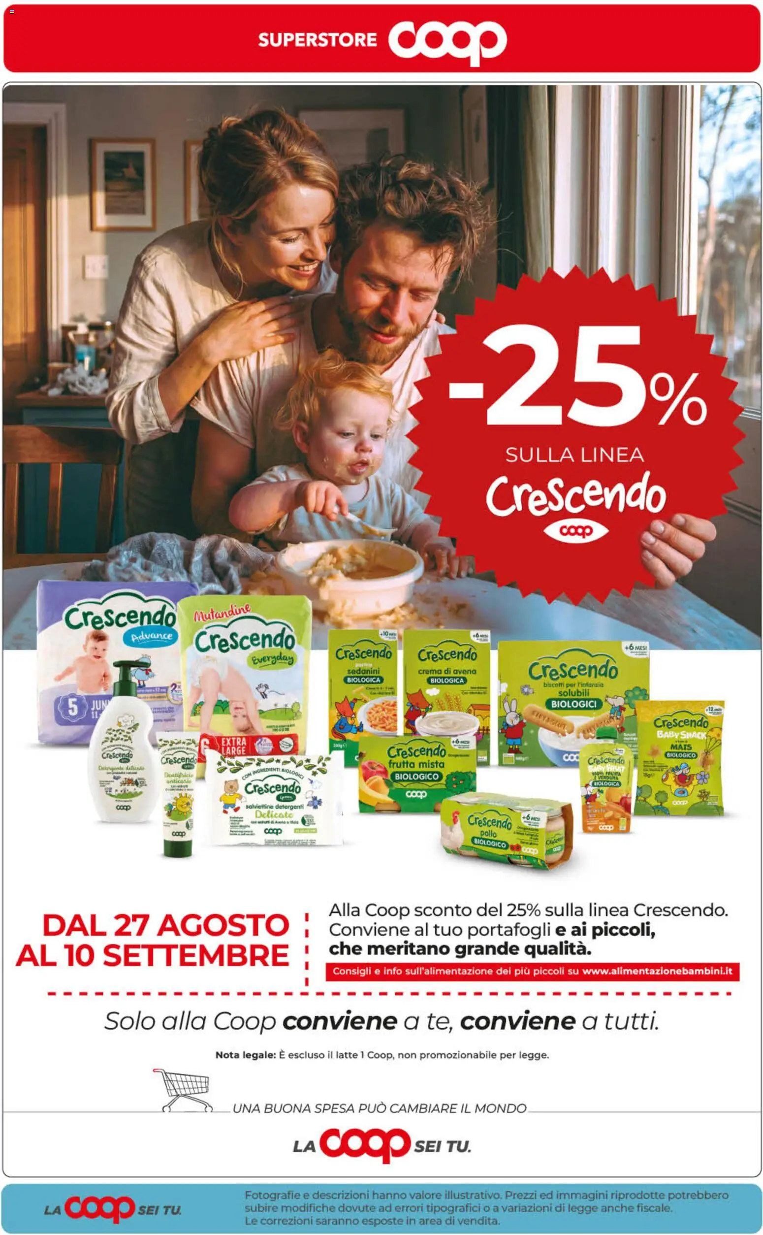 Anteprima dell'opuscolo COOP volantino Superstore Sicilia dal negozio COOP valido da 01/09/2026 - Crema, Biscotti, Pollo, Latte, Frutta, Dentifricio, Ingredienti, Mutandine