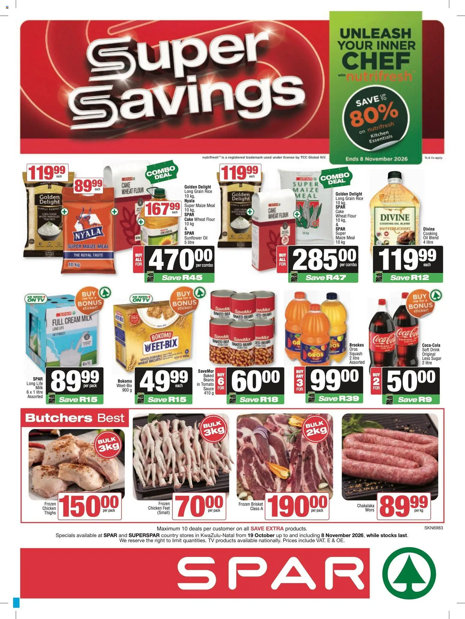 Preview of Spar flyer valid from 19/10/2026 - TV, Chicken, Oil, Sugar, Rice, Cream, Flour, Sauce