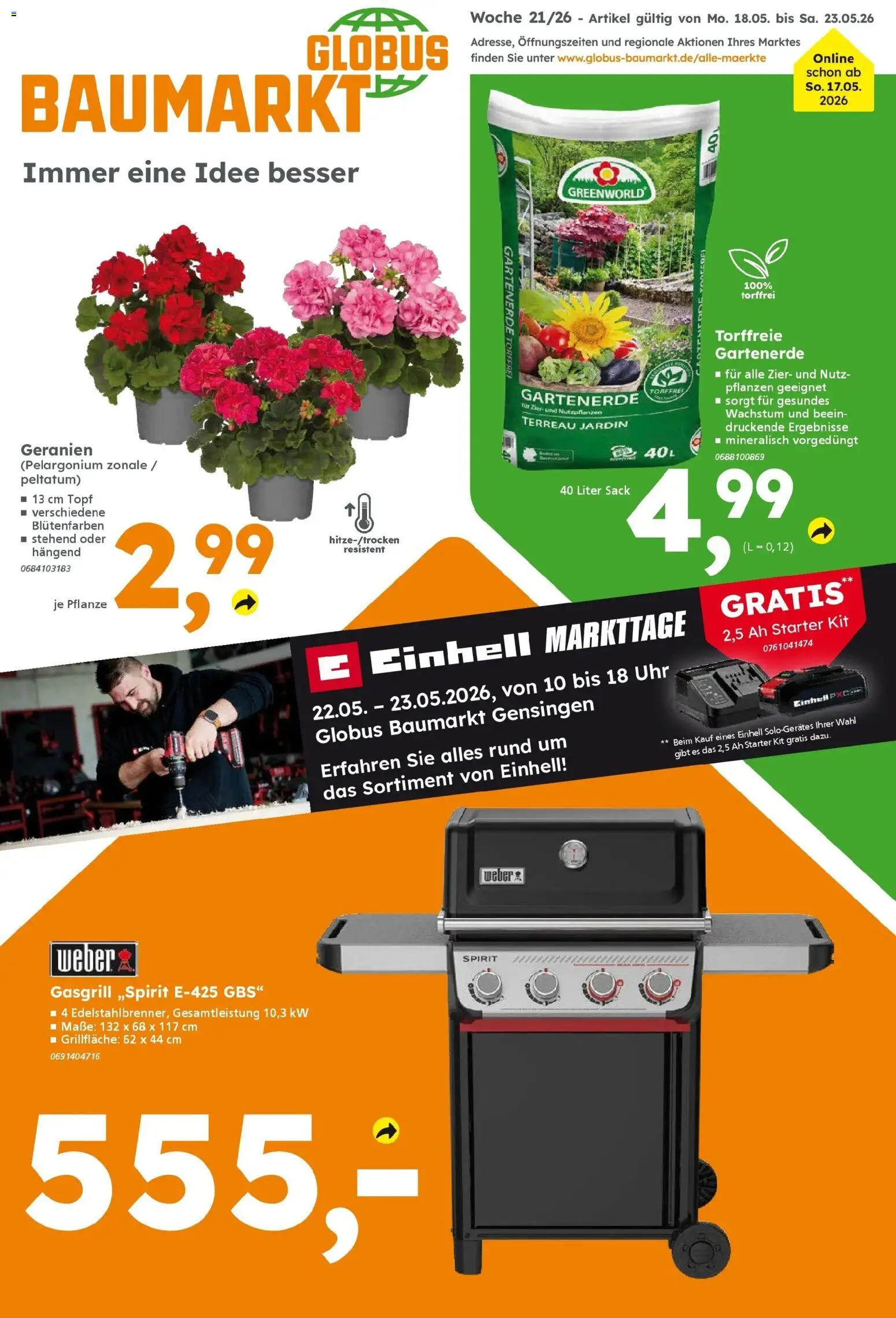 Vorschau von dem Prospekt des Geschäftes Globus Baumarkt, gültig ab dem 17.05.2026