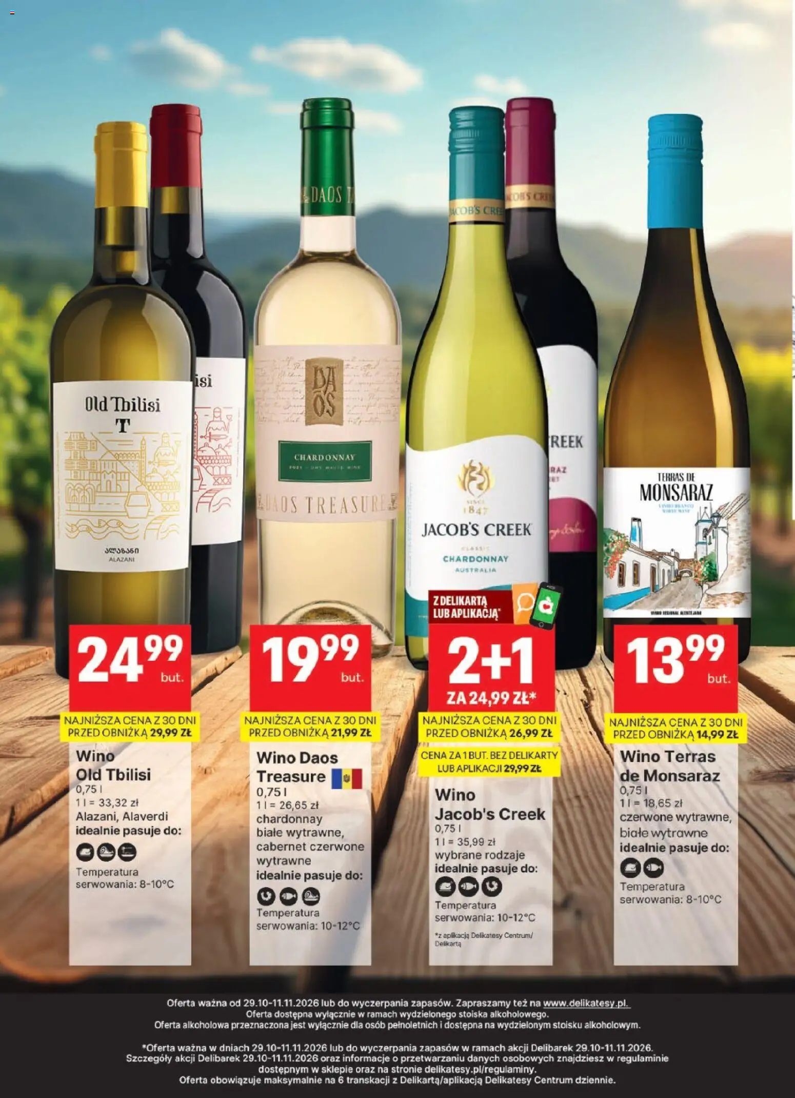 Pogląd gazetki "Delikatesy Centrum gazetka - DeliBarek" ze sklepu Delikatesy Centrum ważnej od 29.10.2026 - Delikatesy, Wino, Chardonnay