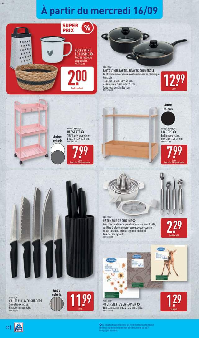 Nouveau catalogue Aldi à partir du 15/09