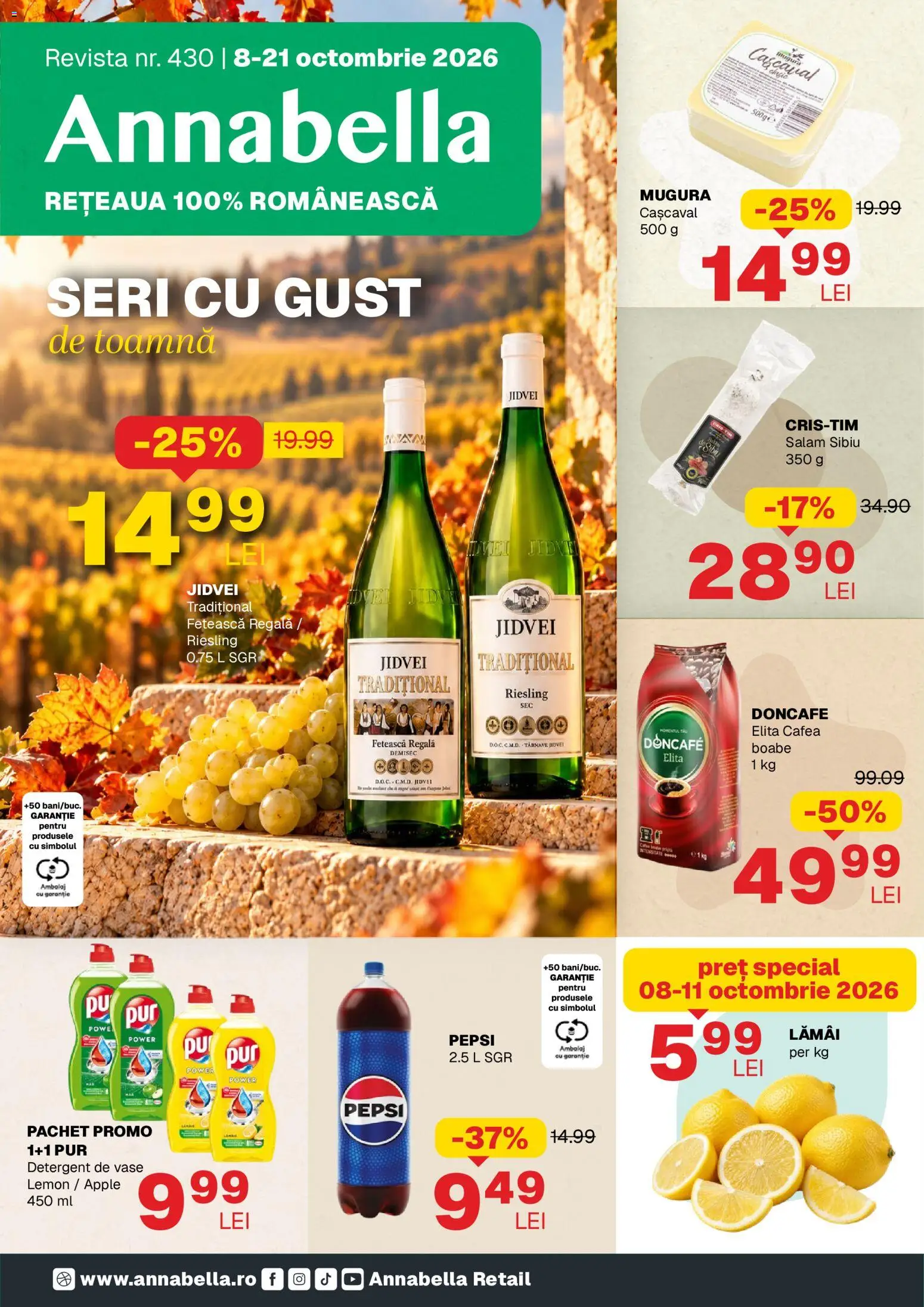Previzualizarea de cataloage: Annabella Annabella Catalog valabil de la 08.10.2026 - Apple, Cafea, Pepsi, Cașcaval, Salam, Power, Detergent, Doncafe