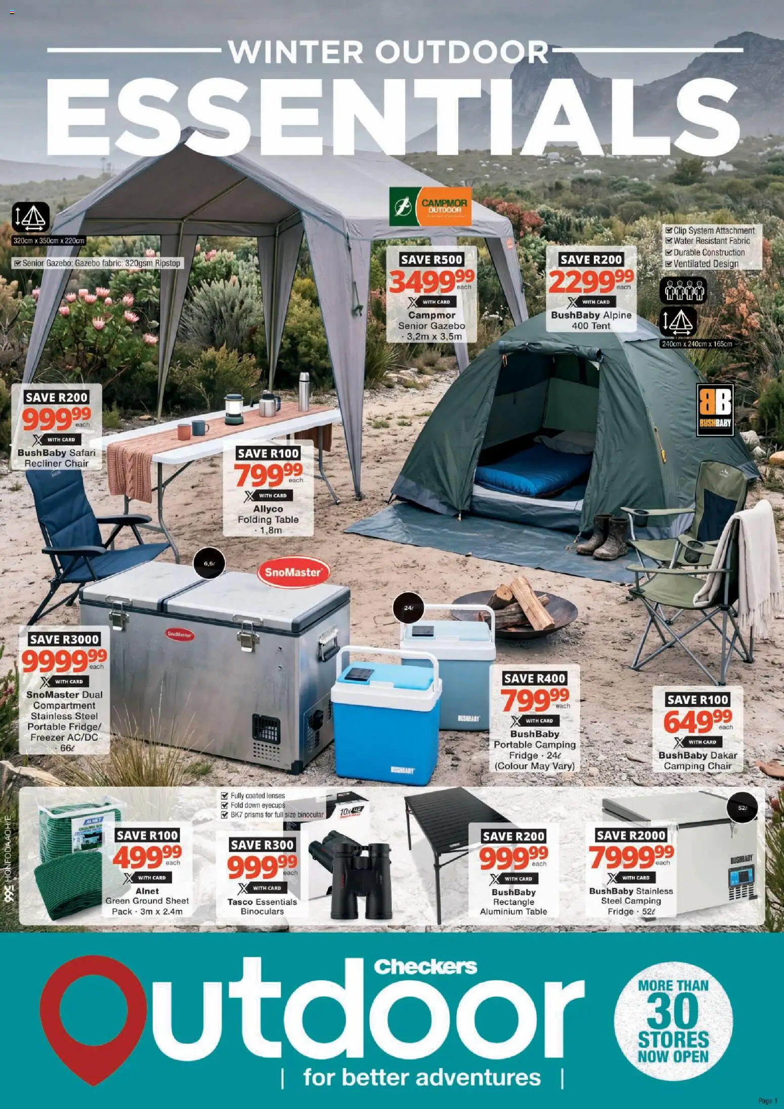 Preview of Checkers flyer valid from 25/05/2026 - Fridge, Chair, Tent, Freezer, Table