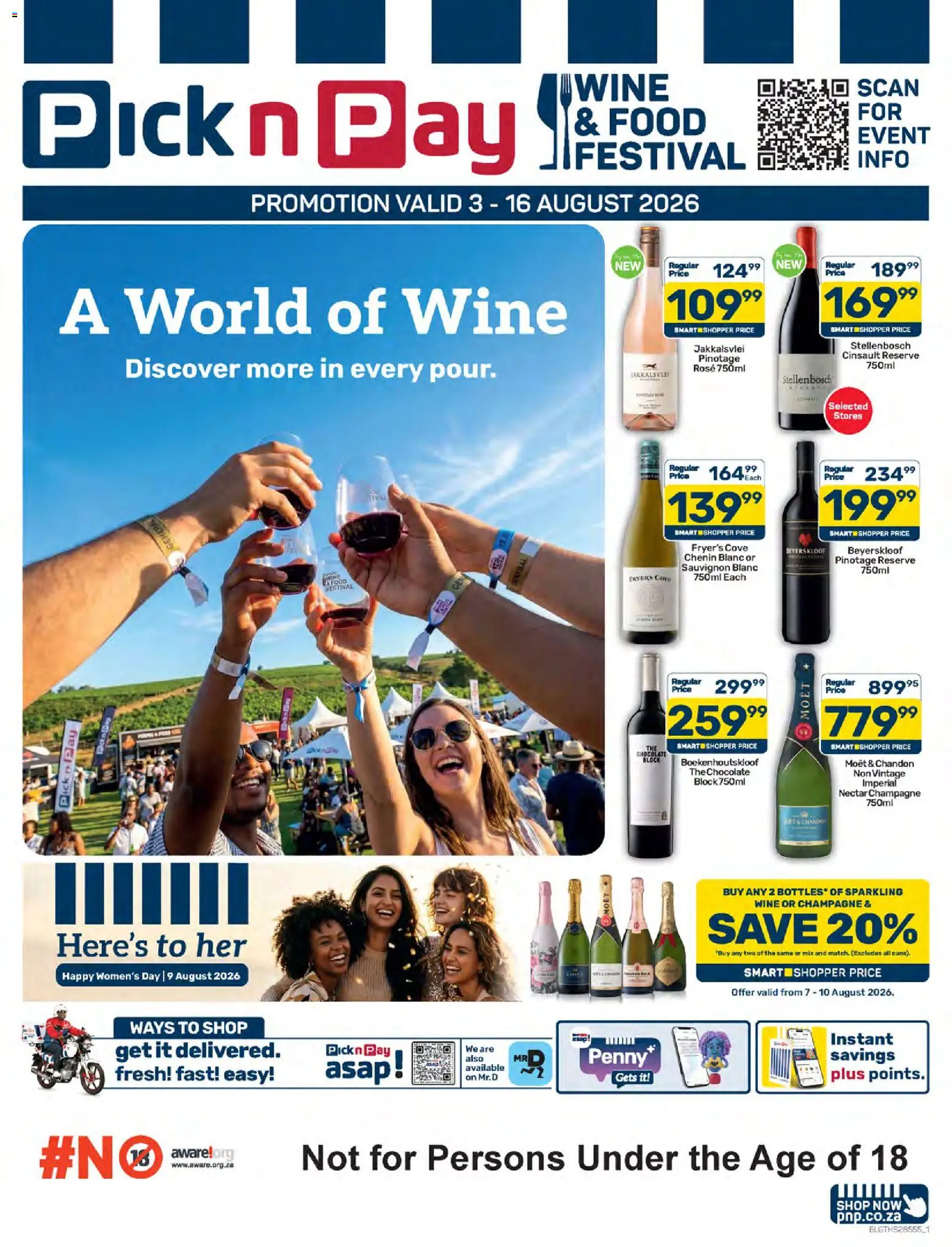 Preview of Pick n Pay flyer valid from 03/08/2026 - Chocolate, Wine, Moet