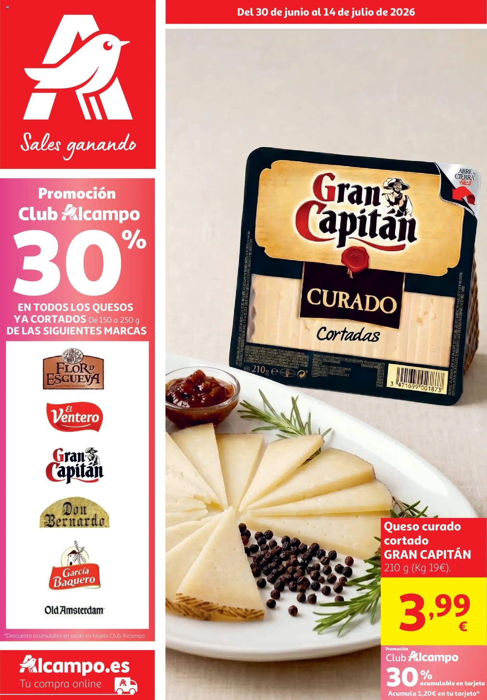 Vista previa del folleto de la tienda Alcampo válido desde el 30/06/2026 - Queso, Queso curado